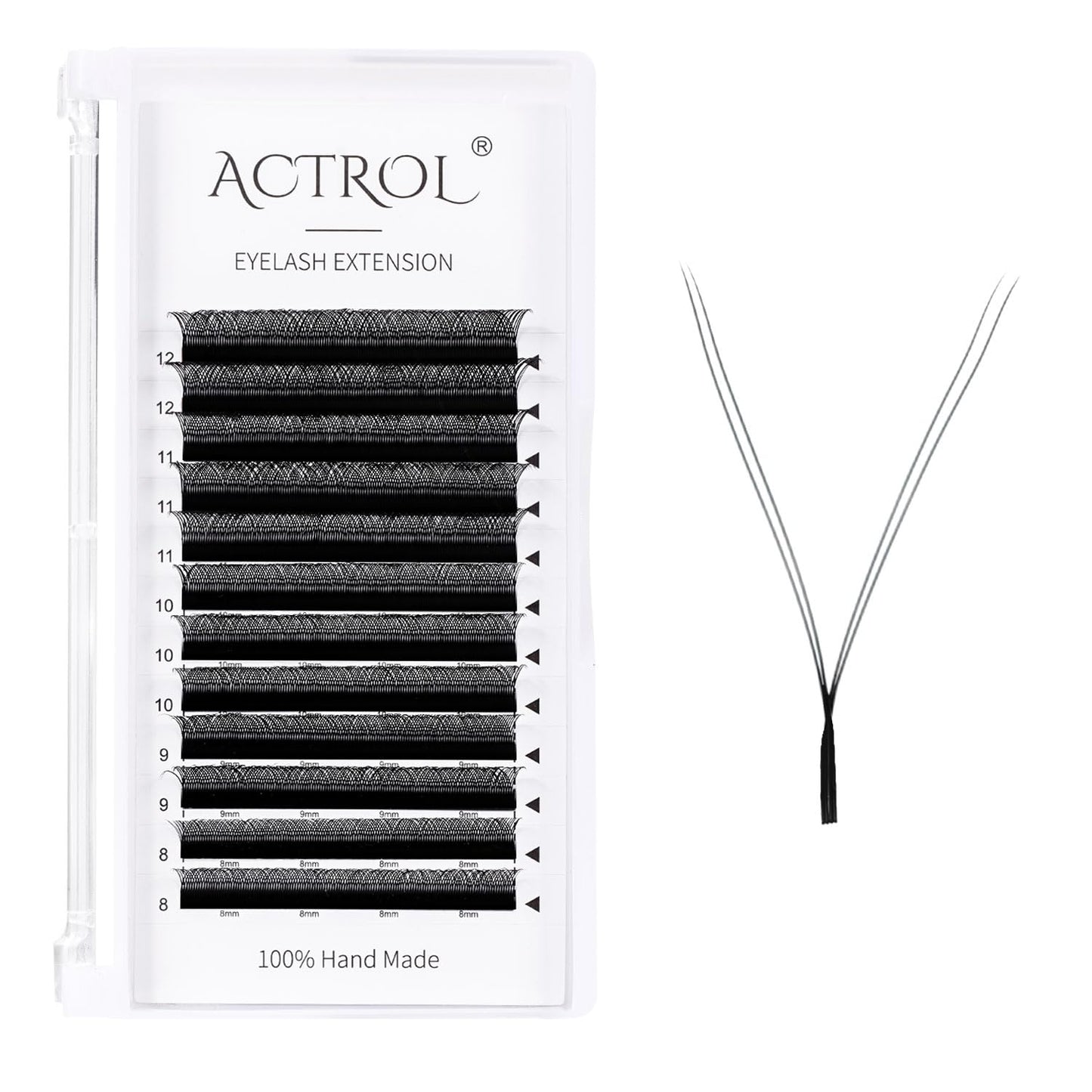 ACTROL YY Eyelashes Extension Lashes Black C Curl 0.05mm 8-12mm Mix Lash Volume Extension Easy Fans Y Shaped Premade Soft Eyelashes Supply