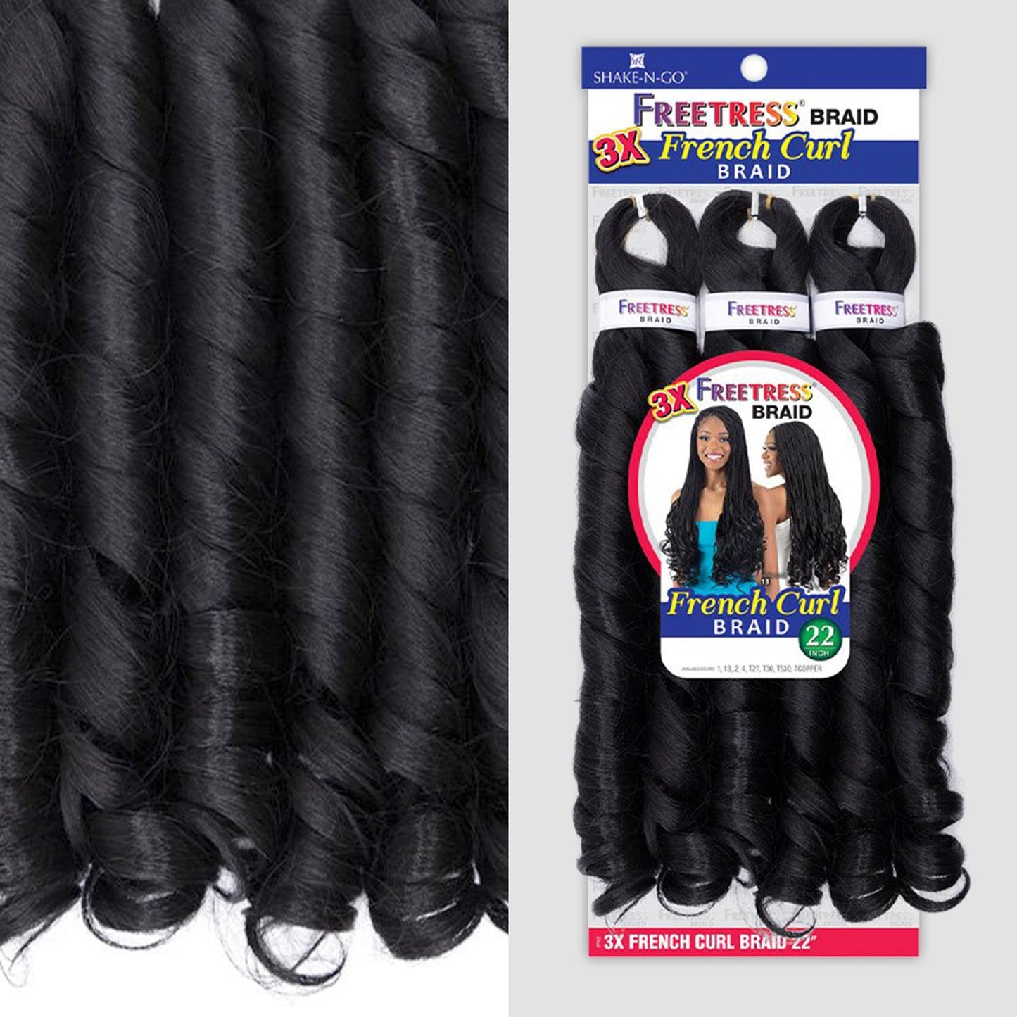 FreeTress Crochet Braids 3X French Curl 22" (pack of 1, T30)