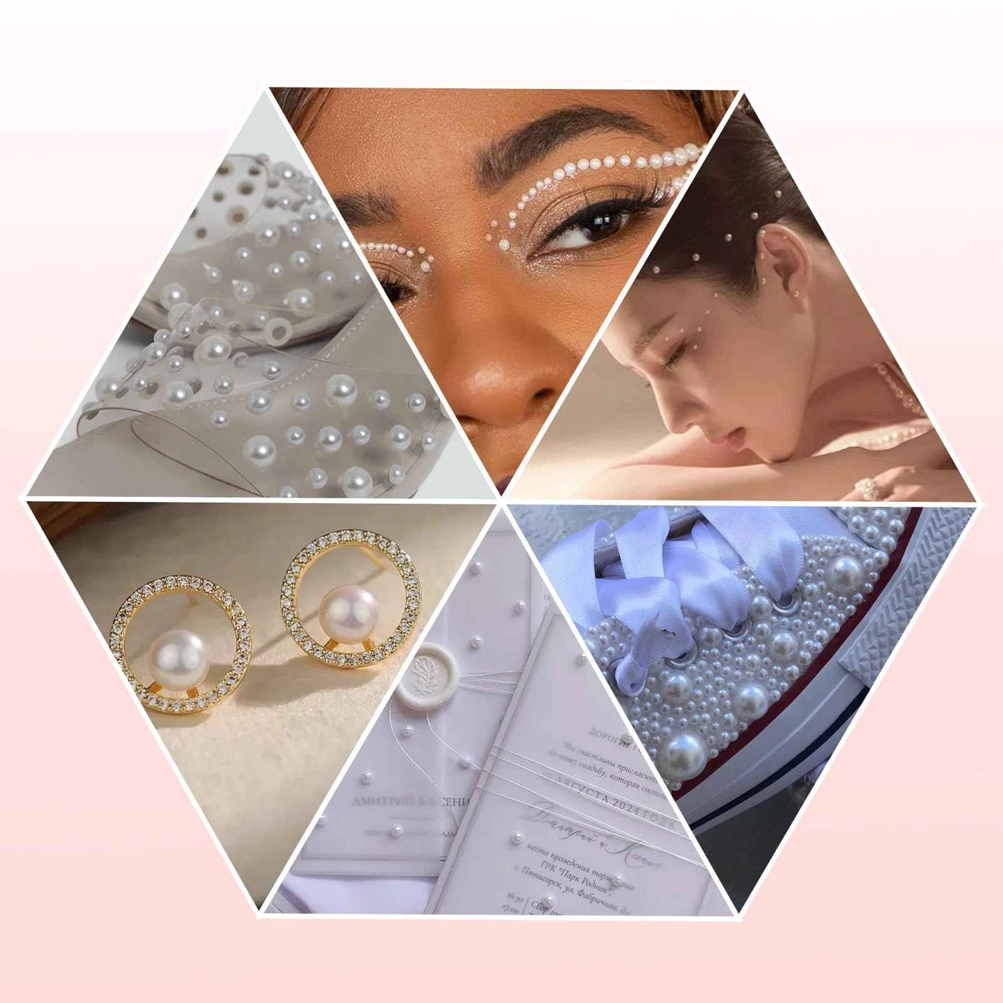 OPMADM 14000 Pcs Flat Back Pearls for Crafting with B7000 Glue White Half Pearl Beads for Jewelry Making Beads for Nails Party Face Clothes Shoe Balloon Birthday Decorations Cup DIY 2/3/4/5/6/8mm