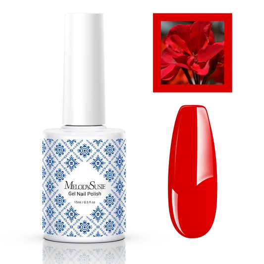 MelodySusie Fleurwee Plant-based Gel Nail Polish, Hema Free, 21 Non-Toxic, Soak off UV, Red P39, Long Lasting No Chip, Color 2024 Finger Toe Nail Gel Polish, Nail Art Salon Manicure at Home, 0.5 Fl Oz