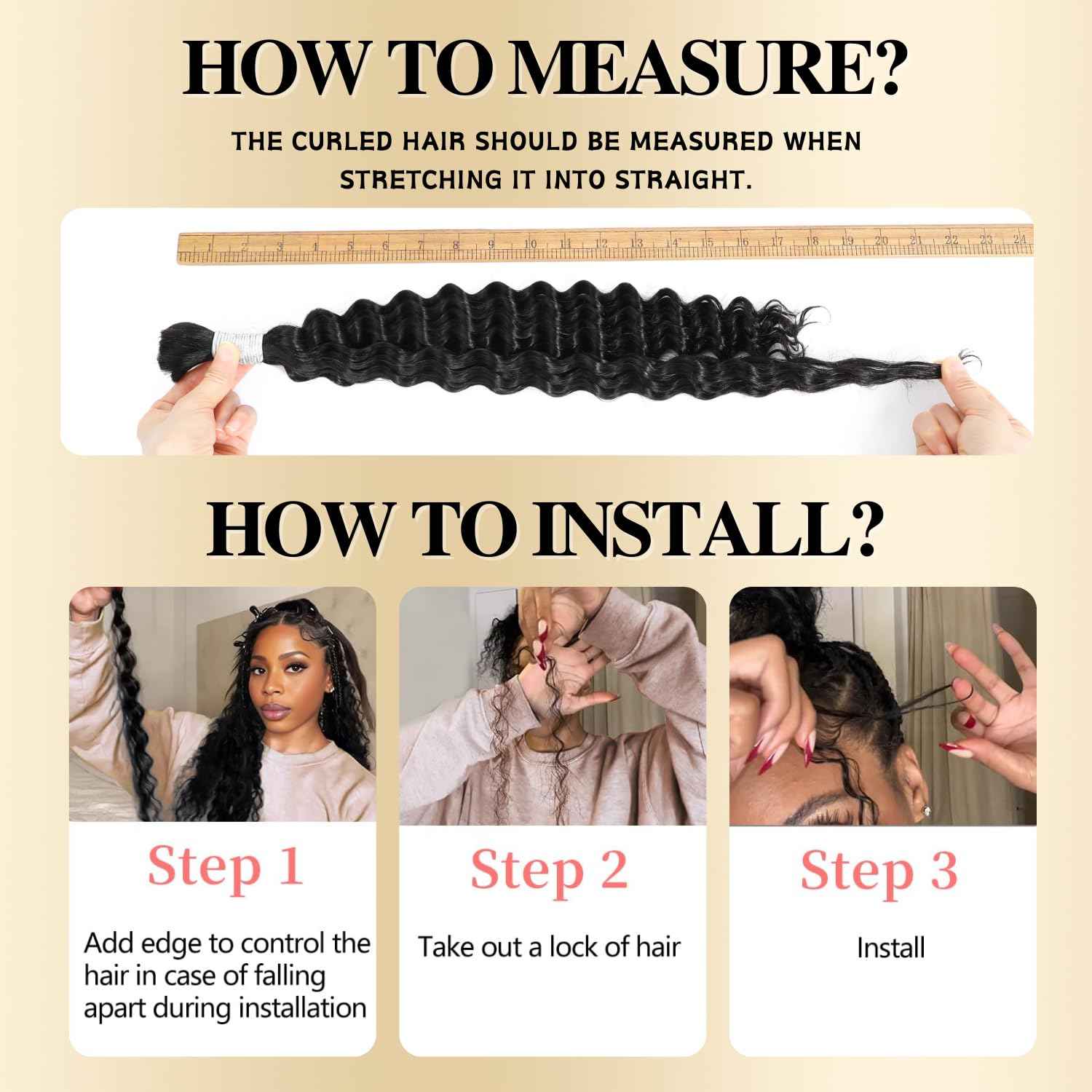 Syrenlore Ombre 27/613 Curly Deep Wave Braiding Hair Bulk, Highlighted Multi-Blonde Braiding Human Hair for Boho Knotless Braids, No Weft Blonde Extensions 20 Inch 50G LIGHT BULK