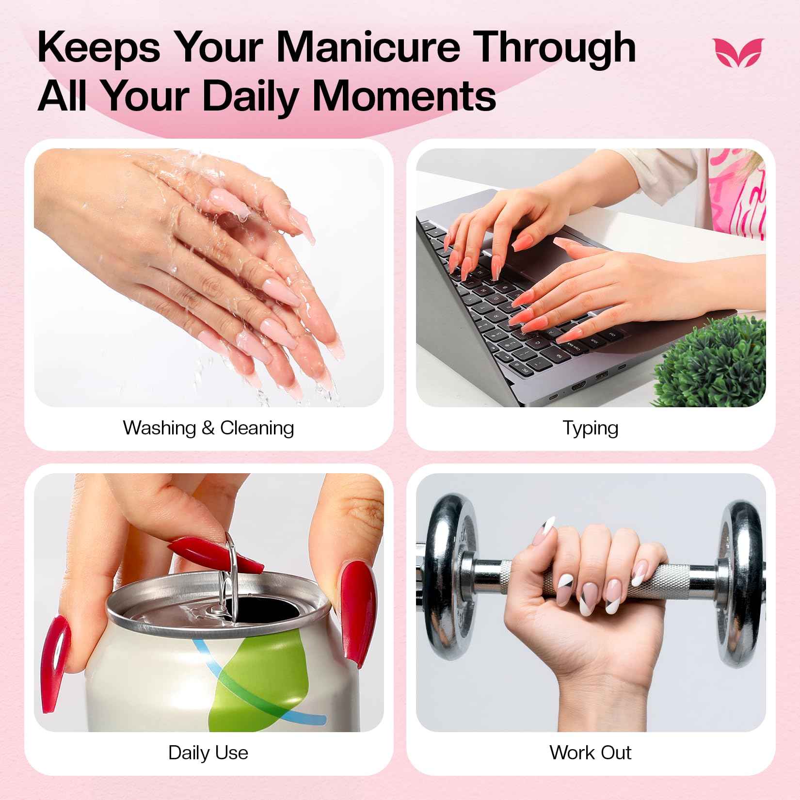 Morovan Super Strong Nail Glue: Nail Glue for Press Ons & Acrylic & Fake Nails Tips Brush on Long-Lasting Fast-Drying No U V Light Needed for Beginners DIY Home or Salon Manicure