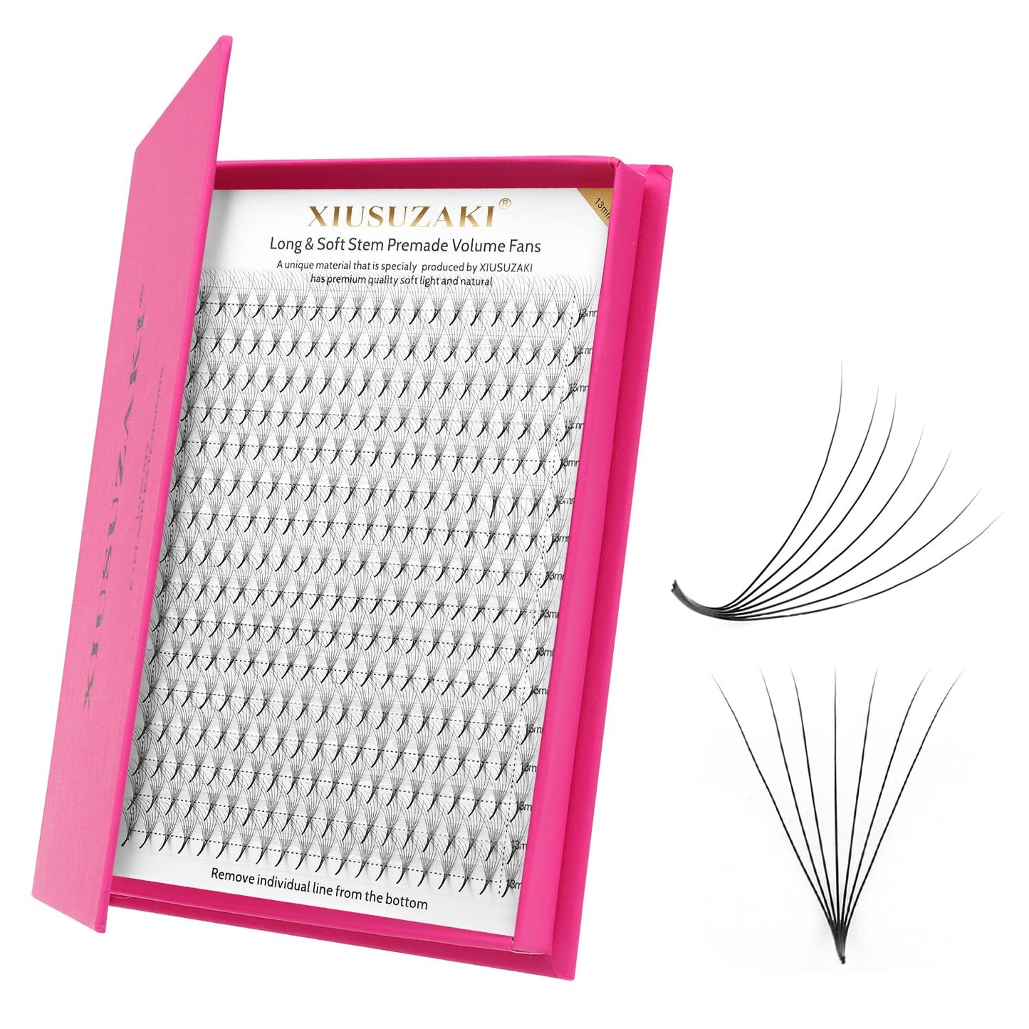 XIUSUZAKI Premade Fans Eyelash Extensions 7D Volume Lash Extensions 0.07 Thickness Eyelash Extension D Curl Premade Lash Fans Mix 9-16mm Fluffy Soft Handmade Lash Fan Eyelashes(7D-0.07-D,9-16mm)