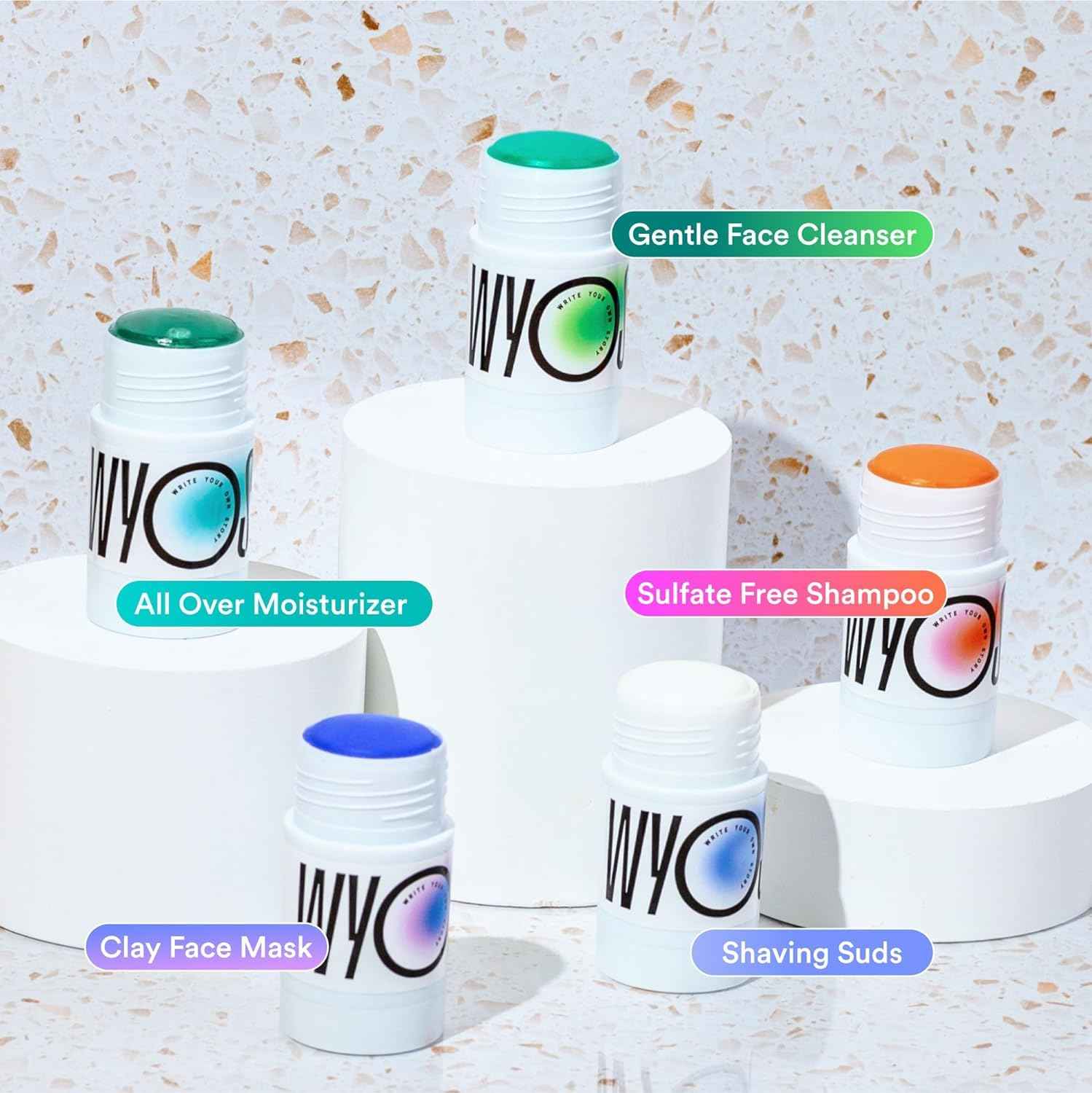 WYOS All Over Oil Stick 2 Pack, Face Body Oil Dew Hydration Shine Glow, Moisturizing Non-Greasy Formula, Travel Friendly, Leak Free, Highlighter Balm, Hair Stick, Vegan, Sulfate Free, Paraben Free