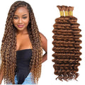 #30 Brown Deep Wave Human Braiding Hair 28" - 3 Bundle