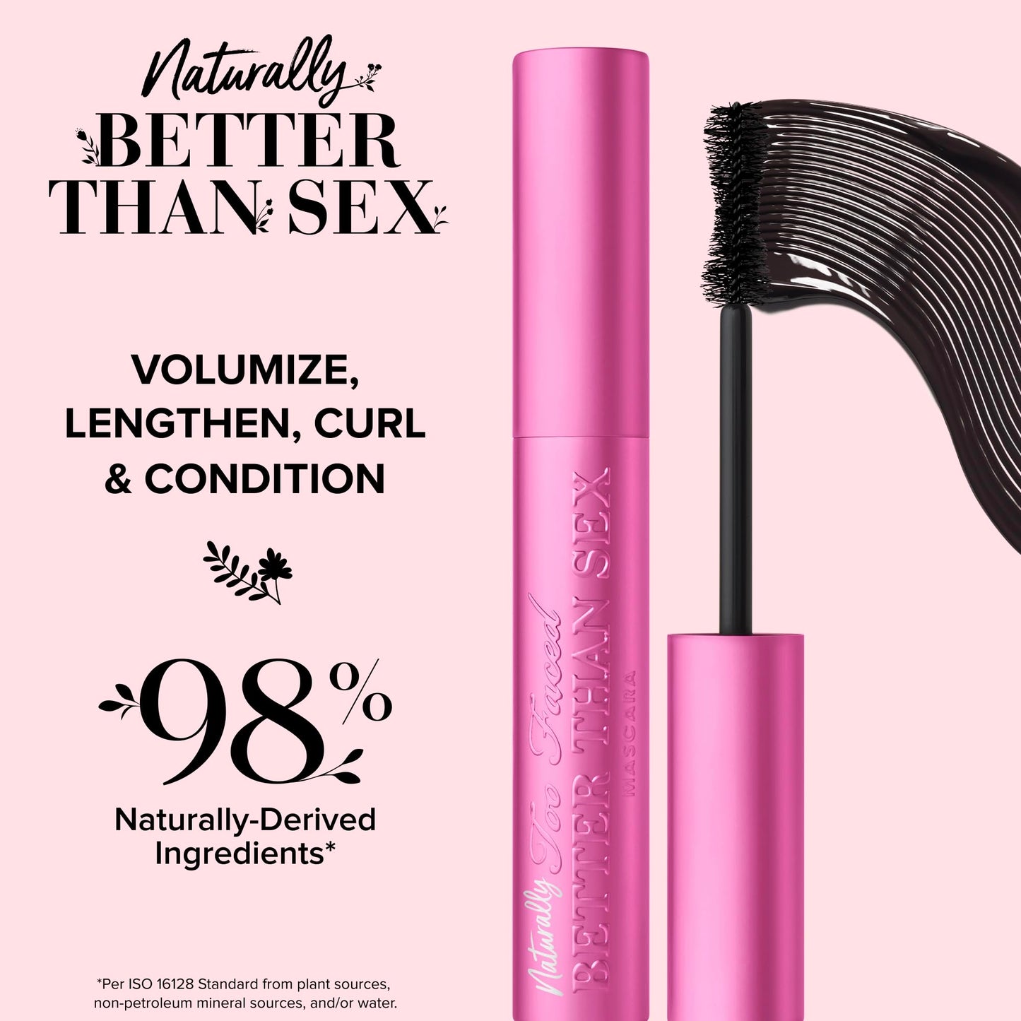 Too Faced Naturally Better Than Sex Mascara | Volumizing + Curling, 0.26 Fl Oz, Black