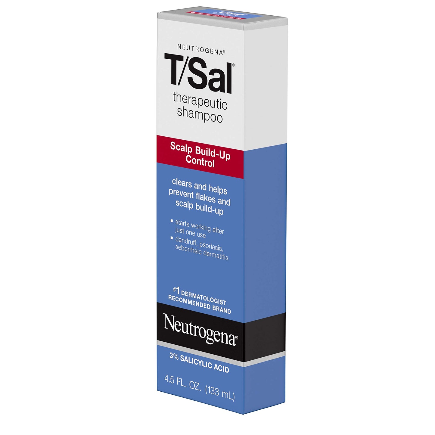 Neutrogena T/Sal Therapeutic Shampoo for Scalp Build-Up Control with Salicylic Acid, Scalp Treatment for Dandruff, Scalp Psoriasis & Seborrheic Dermatitis Relief, 4.5 fl. oz (Pack of 4)