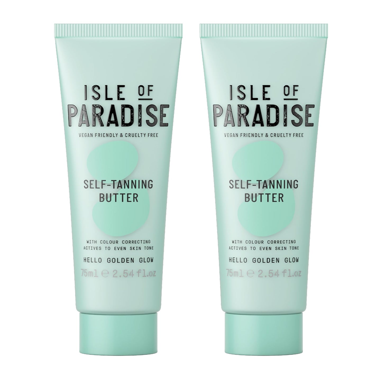 Isle of Paradise Self-Tanning Body Butter, Vegan, Cruelty Free, Self-Tan Butter, 75ml - 2 Pack