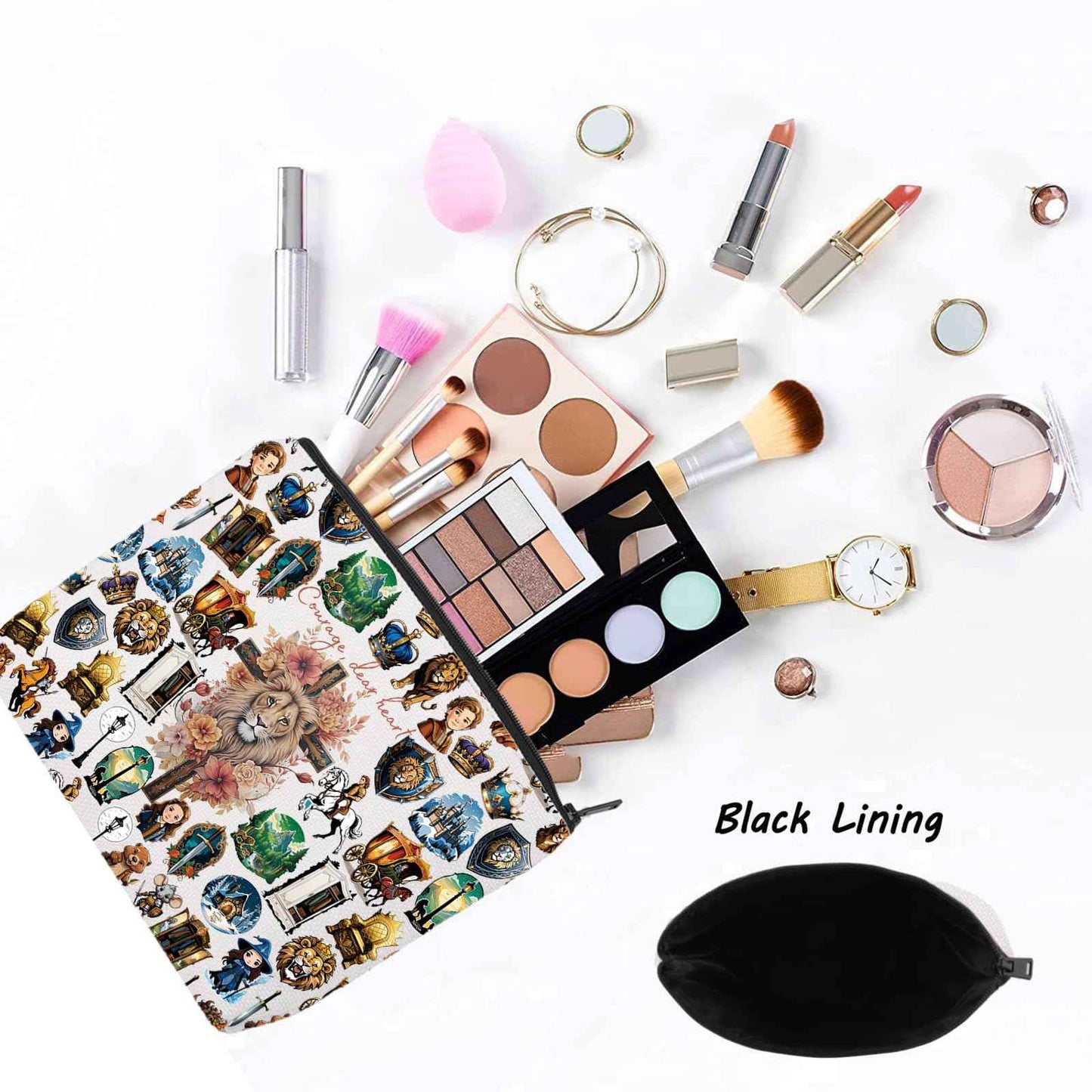 LEVLO Lucy Quote Cosmetic Make Up Bag Lucy Movie Fans Gift Courage Dear Heart Makeup Zipper Pouch Bag (Dear Heart Full)