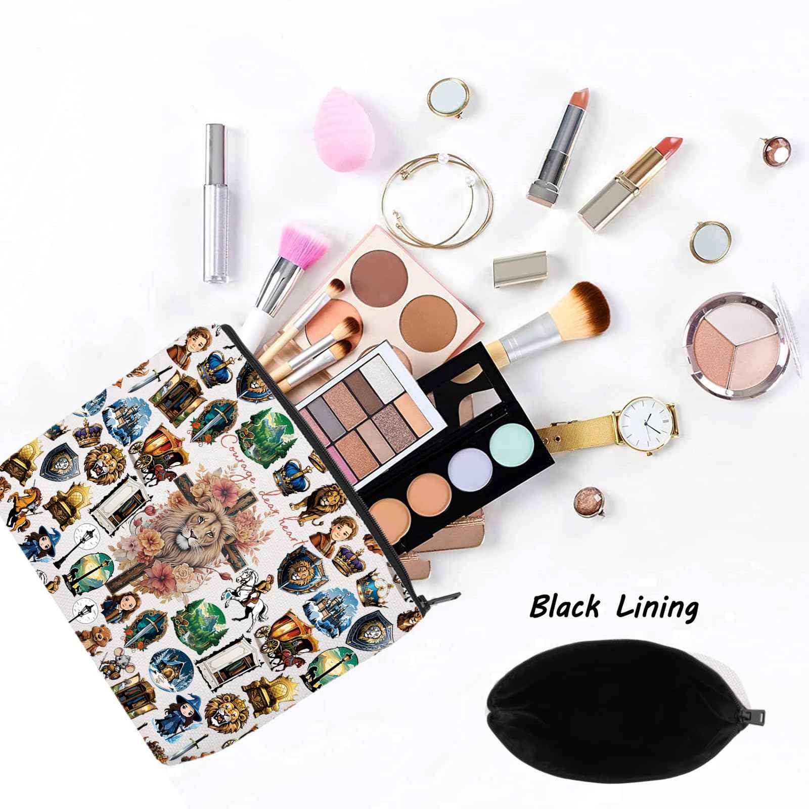 LEVLO Lucy Quote Cosmetic Make Up Bag Lucy Movie Fans Gift Courage Dear Heart Makeup Zipper Pouch Bag (Dear Heart Full)