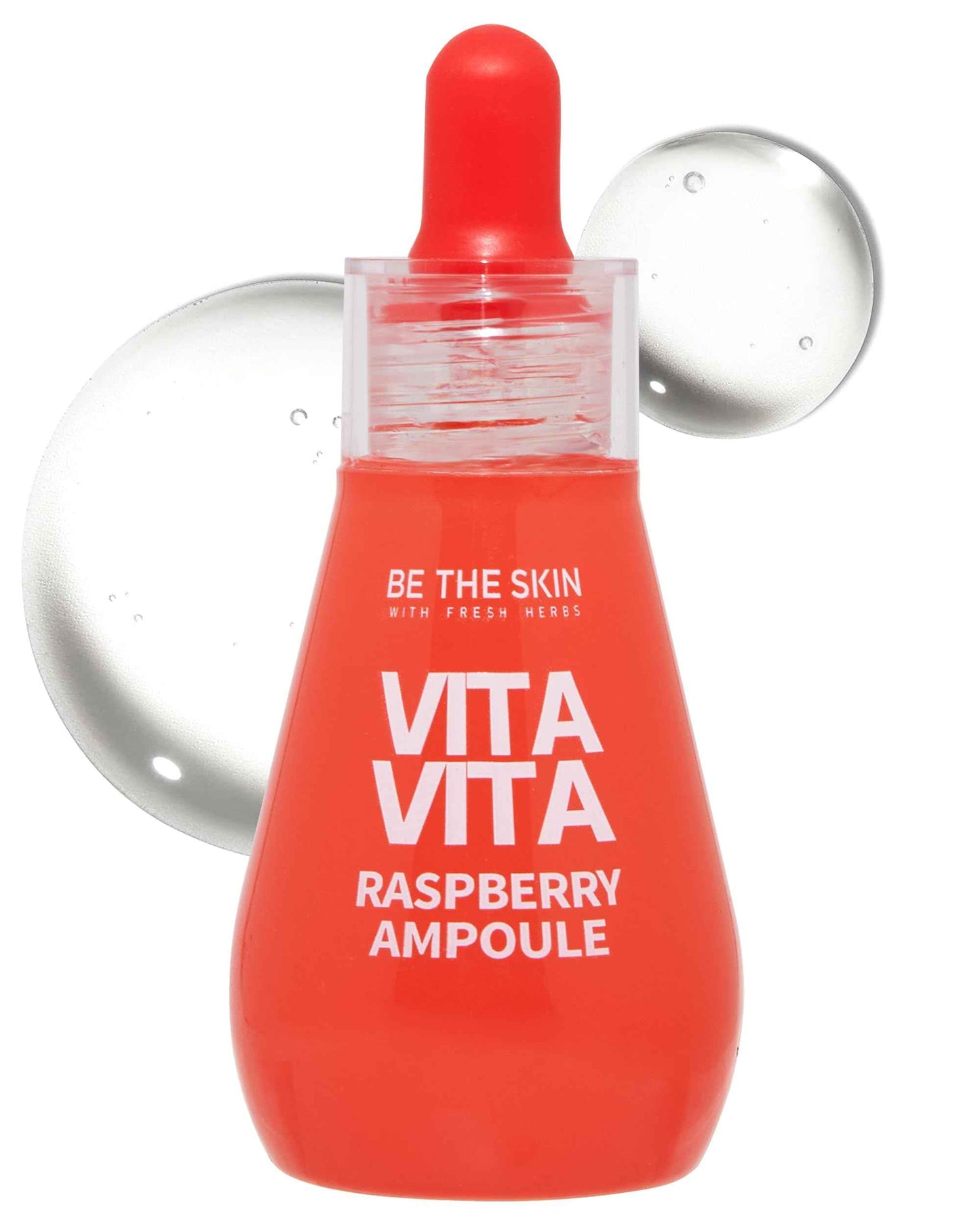 BE THE SKIN Vitavita Raspberry Ampoule - Radiance Boosting Face Serum for Even Skin Tone and Enhanced Elasticity with Niacinamide, Vitamin C, 11 Peptides, 1.01 fl.oz.