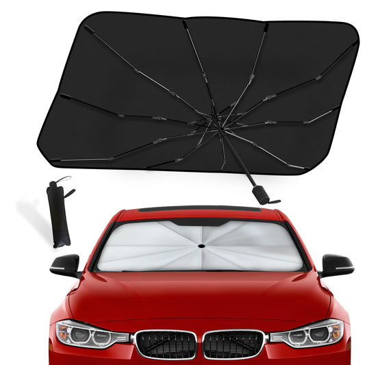 EcoNour Car Windshield Sun Shade - Umbrella Car Sun Shade, Foldable Car Windshield Cover, Protect Interior from UV & Keep Car Cooler, Easy to Store and Use for Auto Sedan, SUV, Trucks (57 x 31 inches)