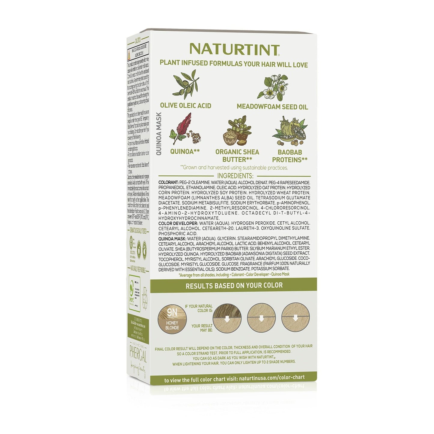 Naturtint Permanent Hair Color, 9N Honey Blonde, Plant Enriched, Ammonia Free, Long Lasting Gray Coverage and Radiante Color, Nourishment and Protection