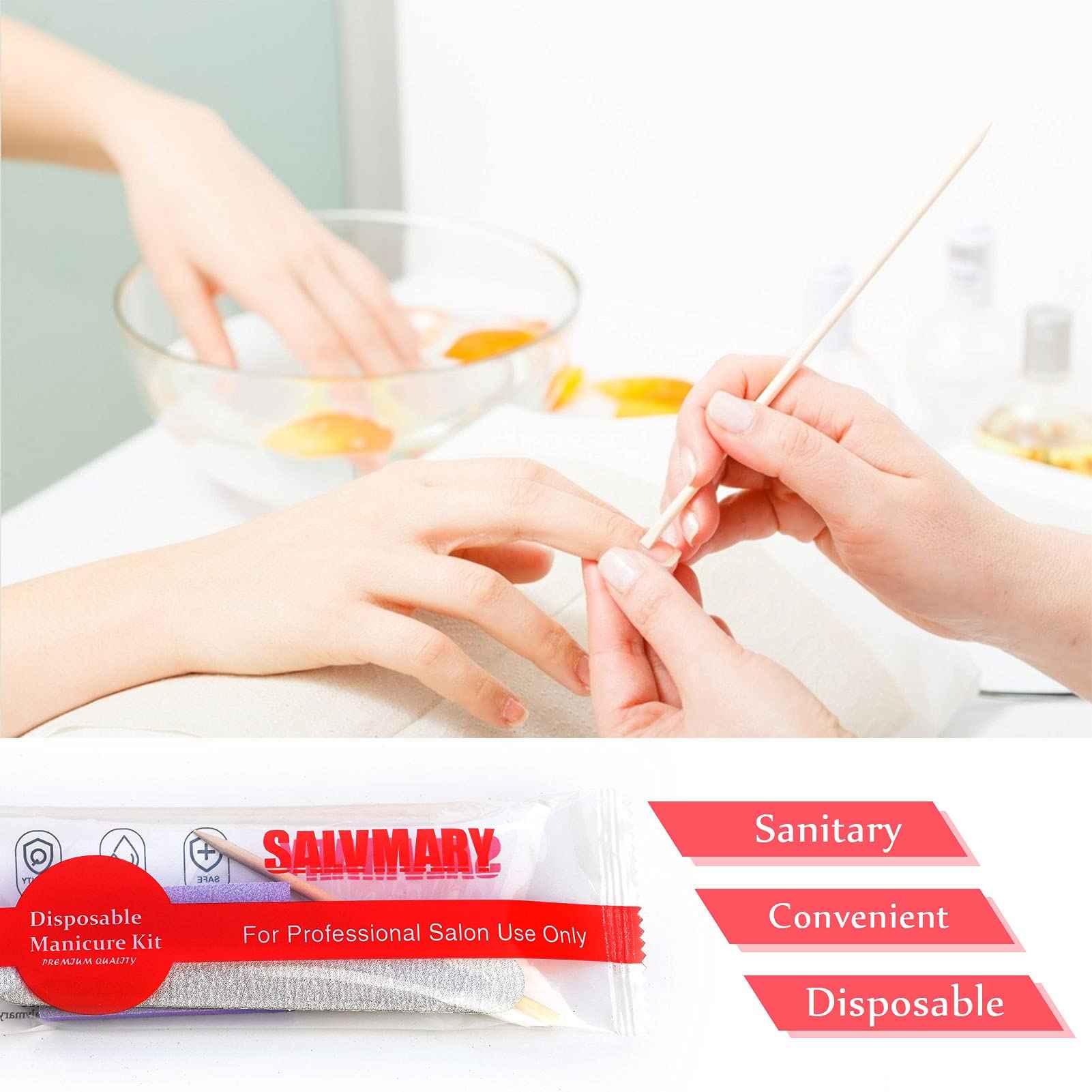 Disposable Pumice Pads Foot Scrubber Sponge Pedicure Stone & Professional Disposable Manicure Kit Bundle