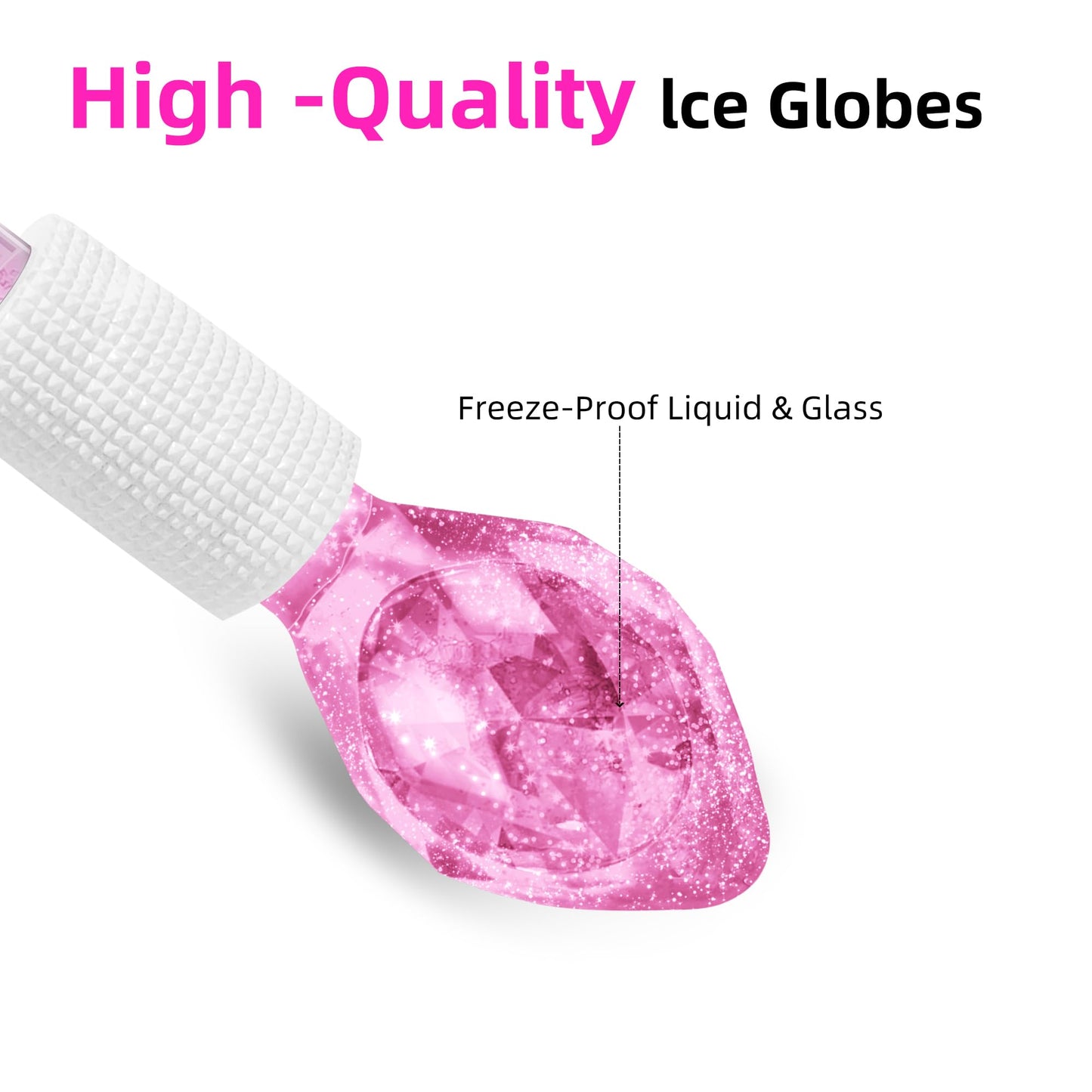 Smasener Ice Globes for Facials, Ice Globes, 2PCS Facial Ice Globes, Cooling Globes, Globes for Face Neck & Eyes, Daily Beauty, Tighten Skin, Anti Ageing, Reduce Puffy and Wrinkle (Lozenge Pink)