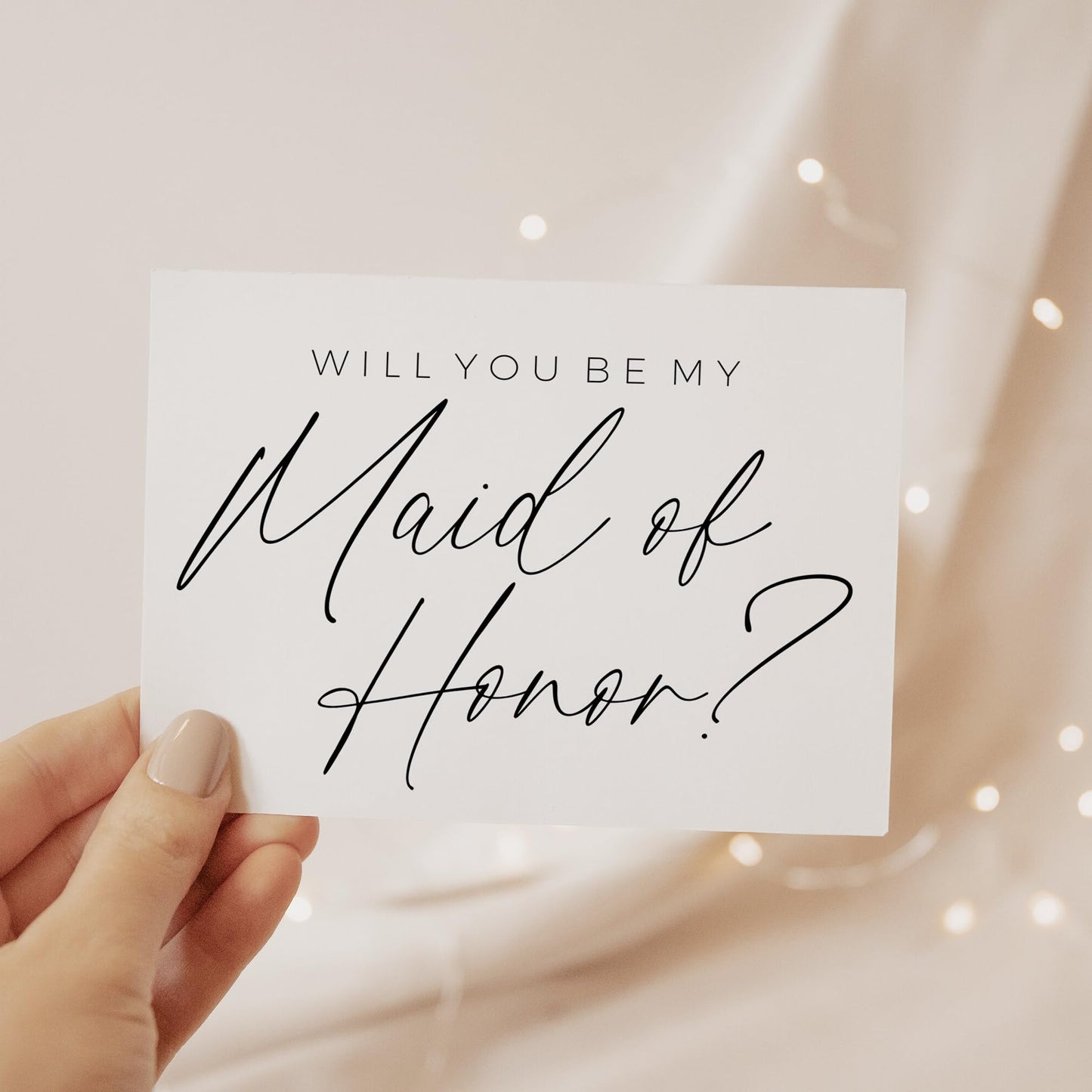 Will You Be My Bridesmaid Card. Will You Be My Maid Of Honor Card. Will You Be My Matron Of Honor Card. (1 CARD, MAID OF HONOR)