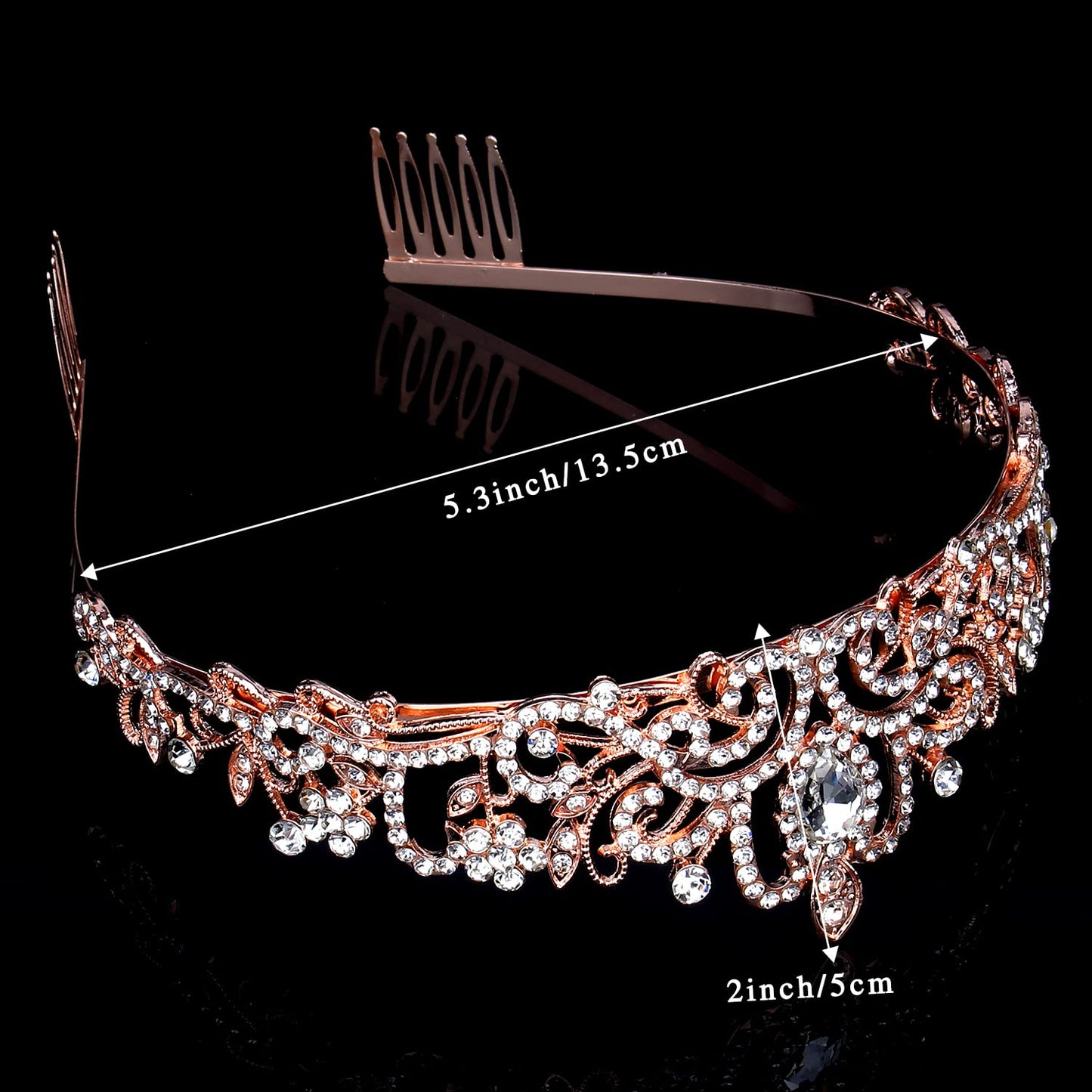 Rose Gold Tiaras Crown, KICOSY Crystal Tiaras and Crowns for Women Princess Tiara for Women the Crown for Girls Birthday Crowns for Women Birthday Tiara Princess Crowns and Tiaras for Girls