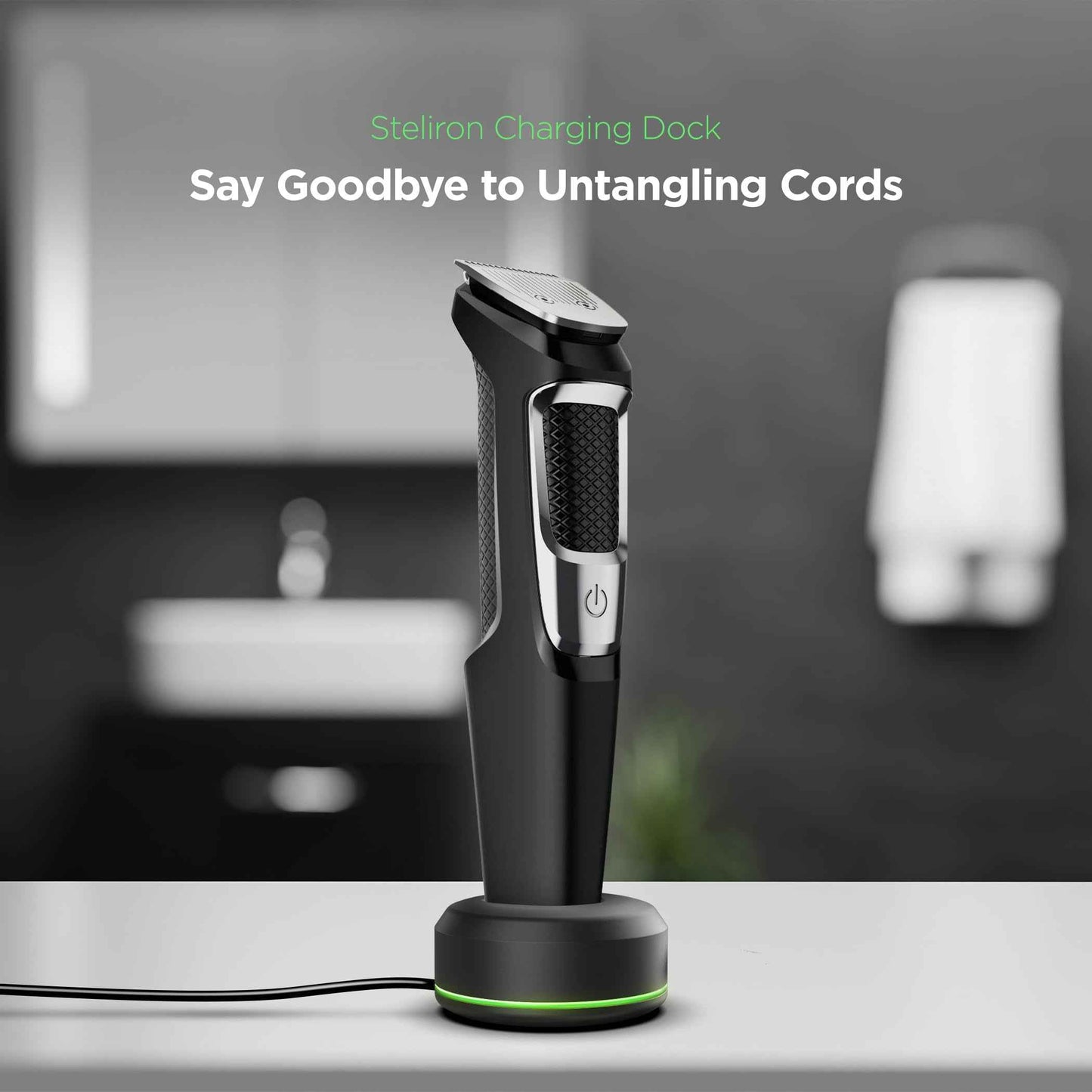 Stand Charger for Philips Norelco Multi-Groomer 3000 Trimmer Models, Free-Standing Charging Dock Base, USB Powered, LED Indicator (MG3750 Single-Pin Models Only)