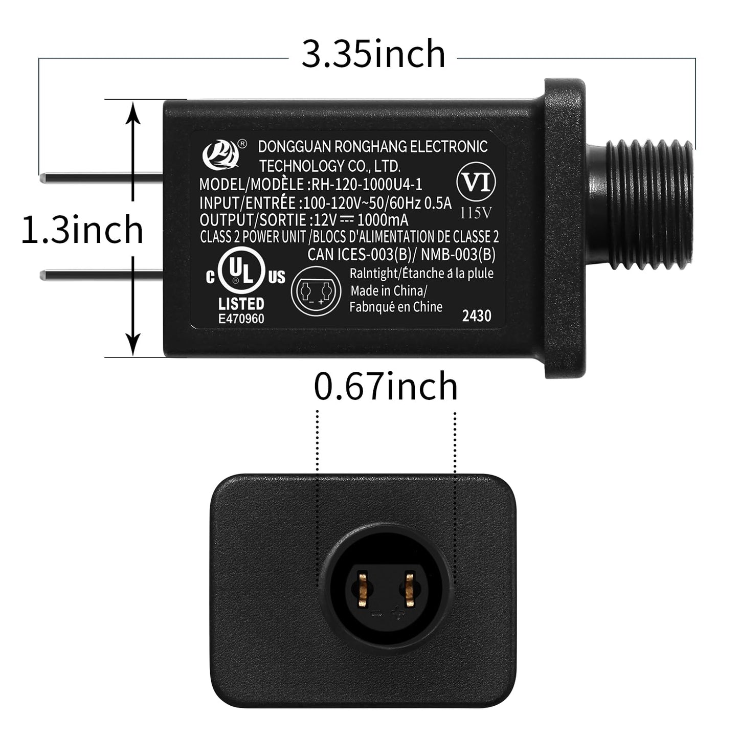 Replacement Yard Inflatable Adapter, 12V 1A Class 2 Power Supply for Christmas Outdoor Decorations - Inflatable Plug Replacement Ip44 Power Adapter for Halloween inflatables, LED String Light (8 Pcs)