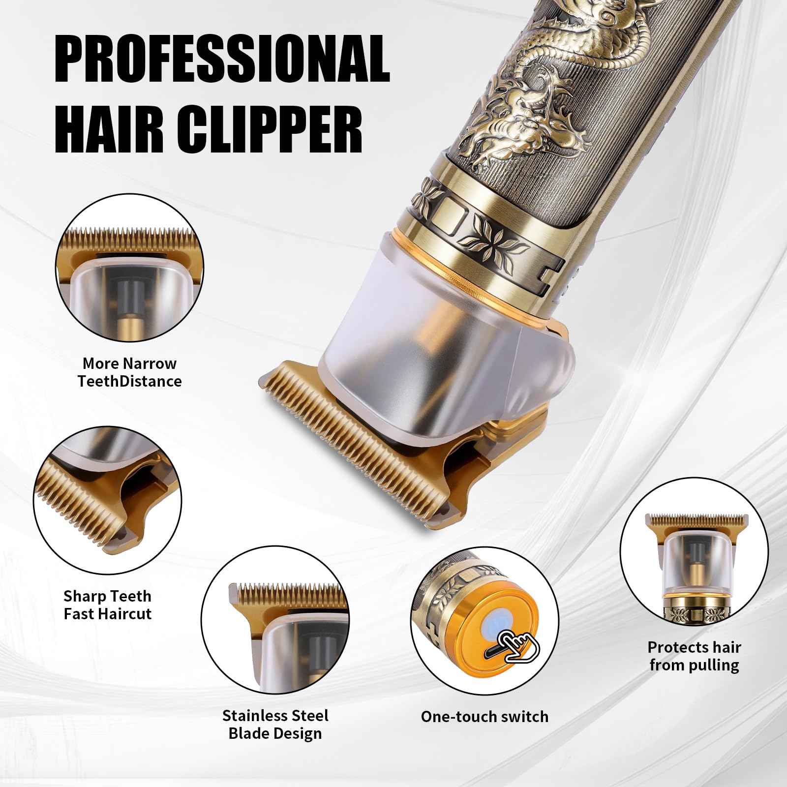 WMZR Men's Hair Clipper Set, T-Shaped Sideburn Trimmers, Electric Shavers, Cordless Hair Clippers and Shaver Sets