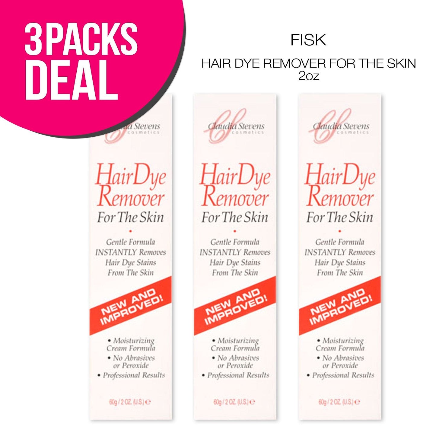 (3 PACKS) Claudia Stevens Hair Dye Remover For The Skin 2oz Deal Package, Hair Color Remover