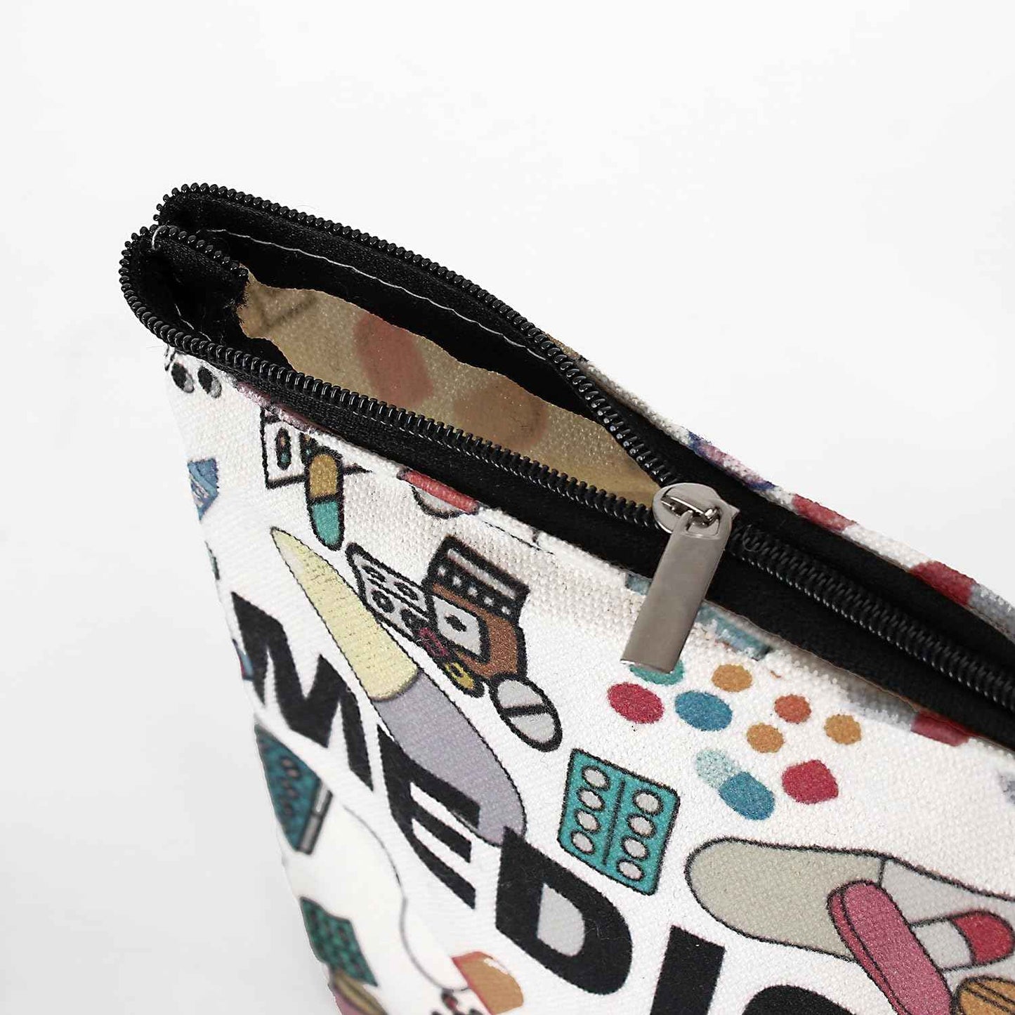 ZUCOLUS Funny Letter Print Travel Medicine Bags Makeup Bag Gift For Women,Pill Storage Bag Toiletry Pouch,Med Bag For Girl