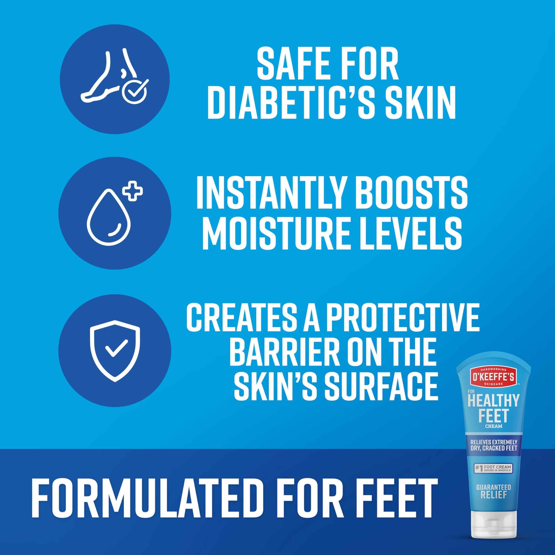 O'Keeffe's for Healthy Feet Foot Cream - 7 oz Tube (2 Pack) - Guaranteed Relief for Extremely Cracked, Dry Feet, Repairing Skincare, Instantly Boosts and Retains Moisture Levels