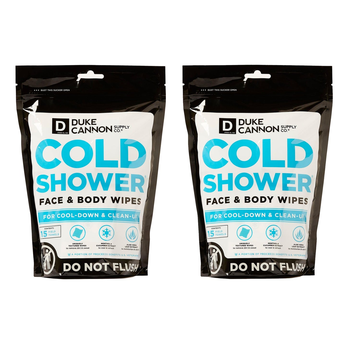 Duke Cannon Cold Shower Cooling Field Towels For Face & Body-30 packs