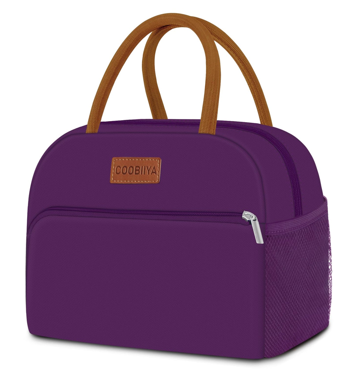 Coobiiya Lunch Bag Women, Lunch Box Lunch Bag for Women Adult Men, Small Leakproof Cute Lunch Tote Large Capacity Reusable Insulated Cooler Lunch Container for Work/Office/Picnic/Travel-Purple