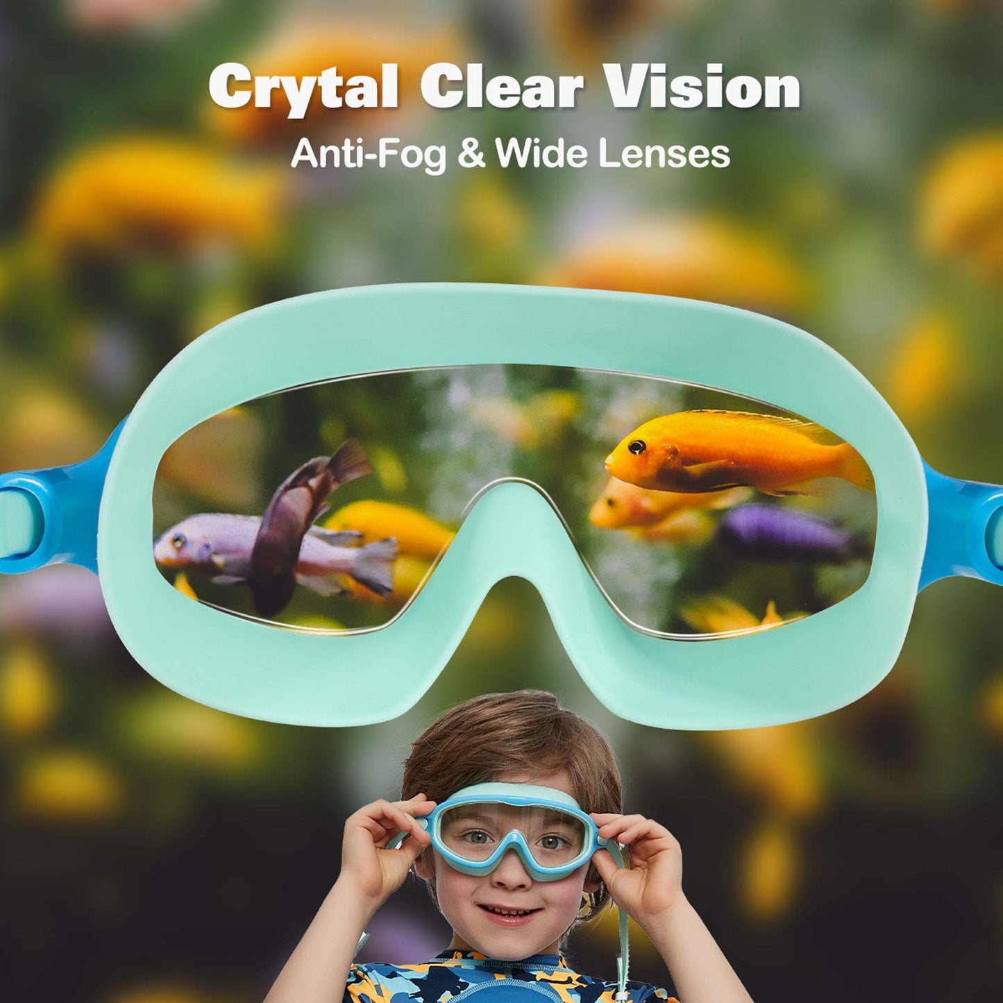 Kids Goggles for Swimming 2 Pack No Leaking Anti-Fog Outer Eye Fit with Wide View UV Protection Crystal Clear Watertight Swim Goggles with nose cover Suitable for Children Youth Boys Girls Age 3 to 15