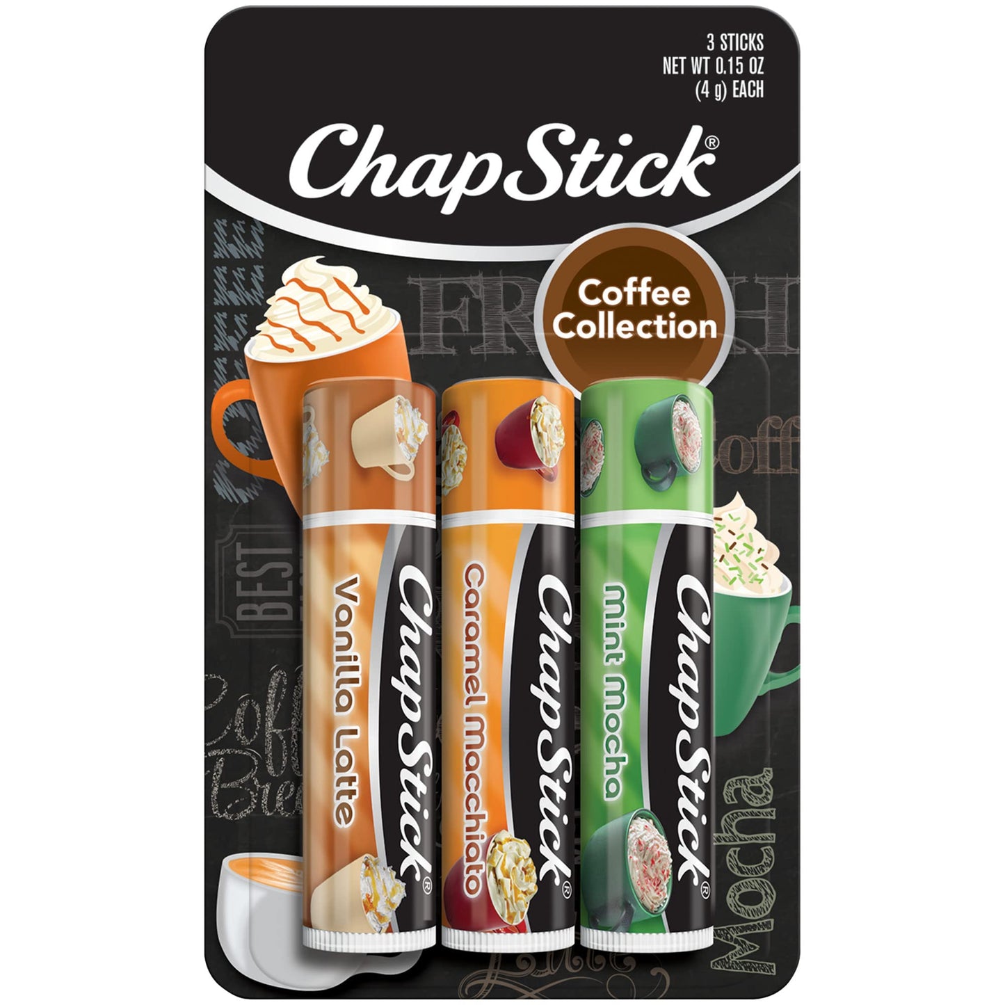 CHAPSTICK COFFEE COLLECTION, 3 STICKS