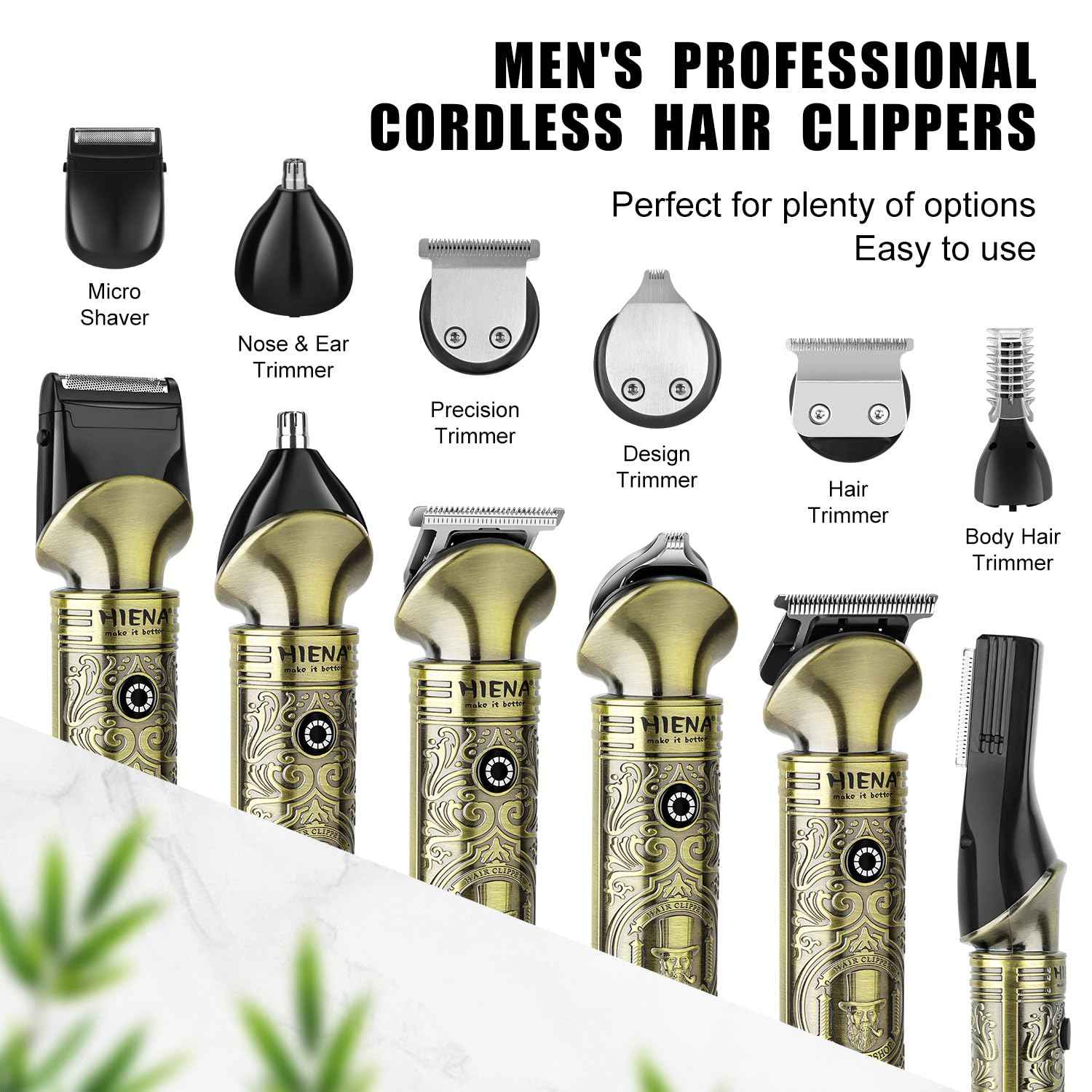 HIENA PRO Beard Trimmer for Men, Electric Razor & Shavers for Men, Cordless T-Blade Hair Clipper Set, Mens Grooming Kit for Shaving Face, Mustache, Body, Ear, Hair,Nose Trimmer