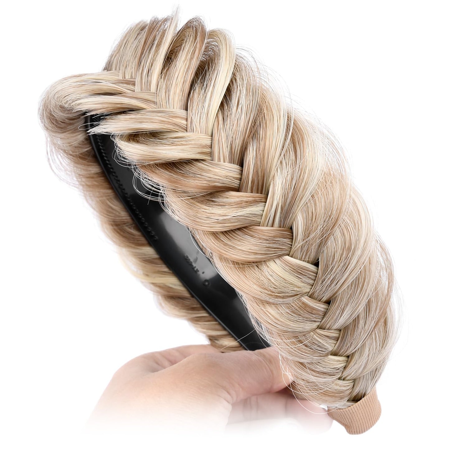 Gledola Braided Headband With Teeth Braids Hairband With Tooth Synthetic Hair Band Plaited Hairband For Women (Light Highlighted)