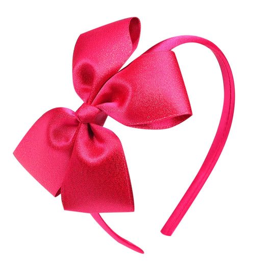 AMYDECOR Fashion Cute Bow Headband for Girls, Kids, and Toddlers (Hot Pink)