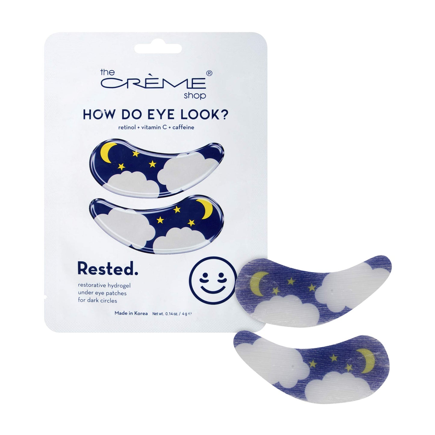 The Crème Shop - Rested Hydrogel Under Eye Patches for Dark Circles - Korean Skincare (3 Pack)