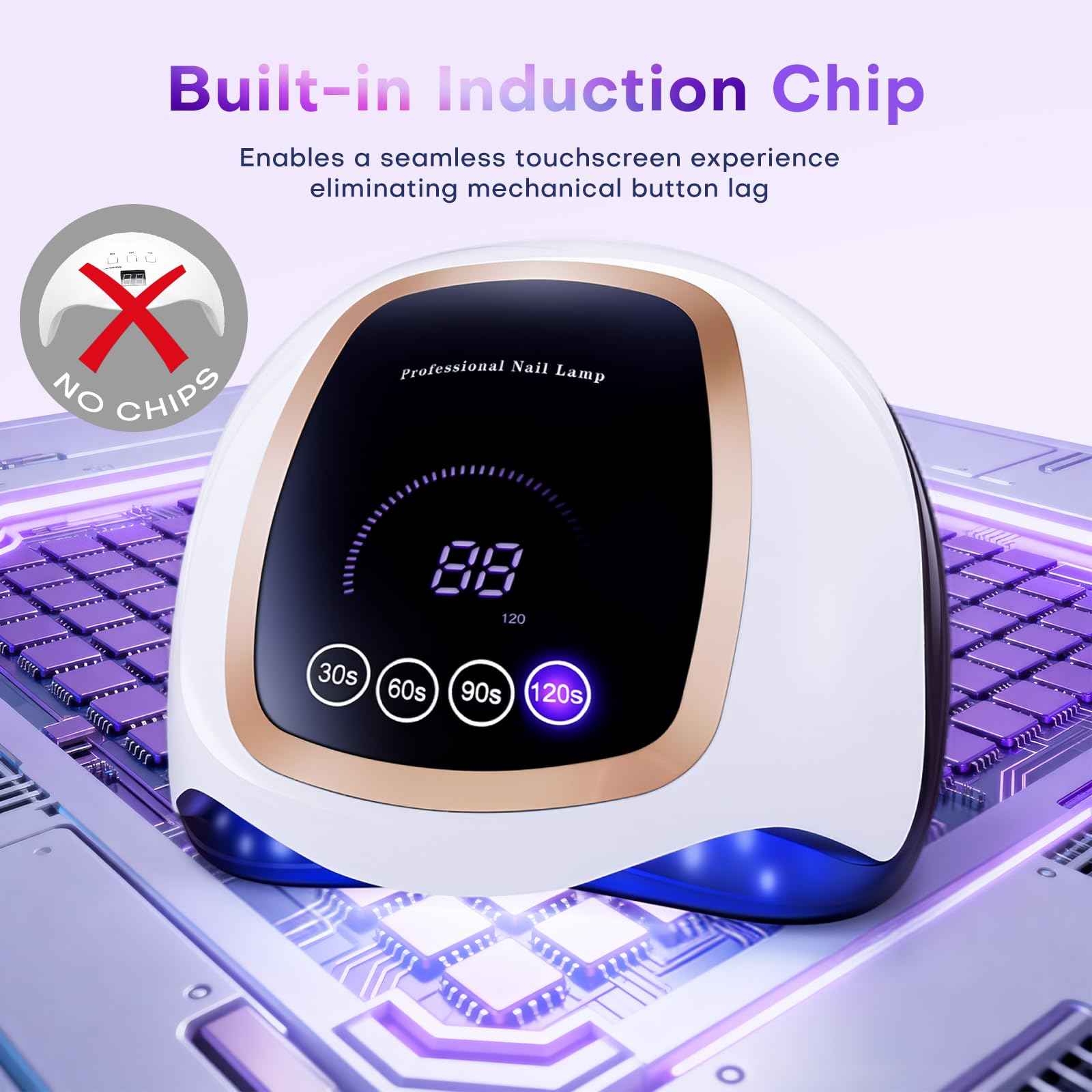 UV LED Nail Lamp, Gugusure Upgrade 180W Nail Dryer for Gel Polish with LCD Display, Auto Sensor and 4 Timer Settings, Professional Curing Lamp Light with 42 Beads for Salon and Home