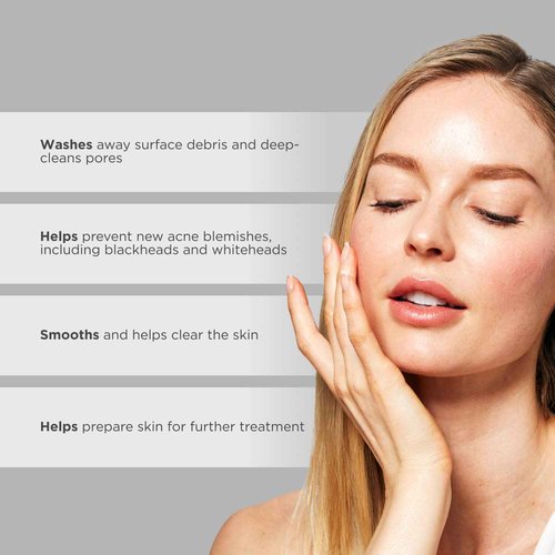 Glytone Acne Clearing Cleanser - Face Wash with 2% Salicylic Acid - Daily Acne Cleanser for Oily Skin & Clogged Pores - Removes Cystic Breakouts, Blackheads, Whiteheads & Blemishes - 6.7 fl oz