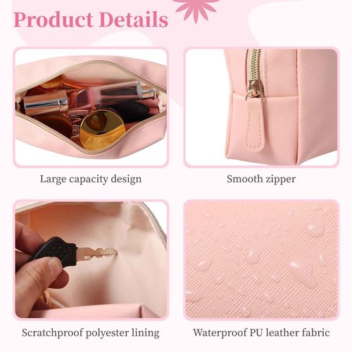8 Pcs Small Makeup Bags, PU Leather Preppy Bags for Women, Waterproof Cosmetic Pouches, Portable Toiletry Bags for Travel, Daily Storage Beauty Organizers
