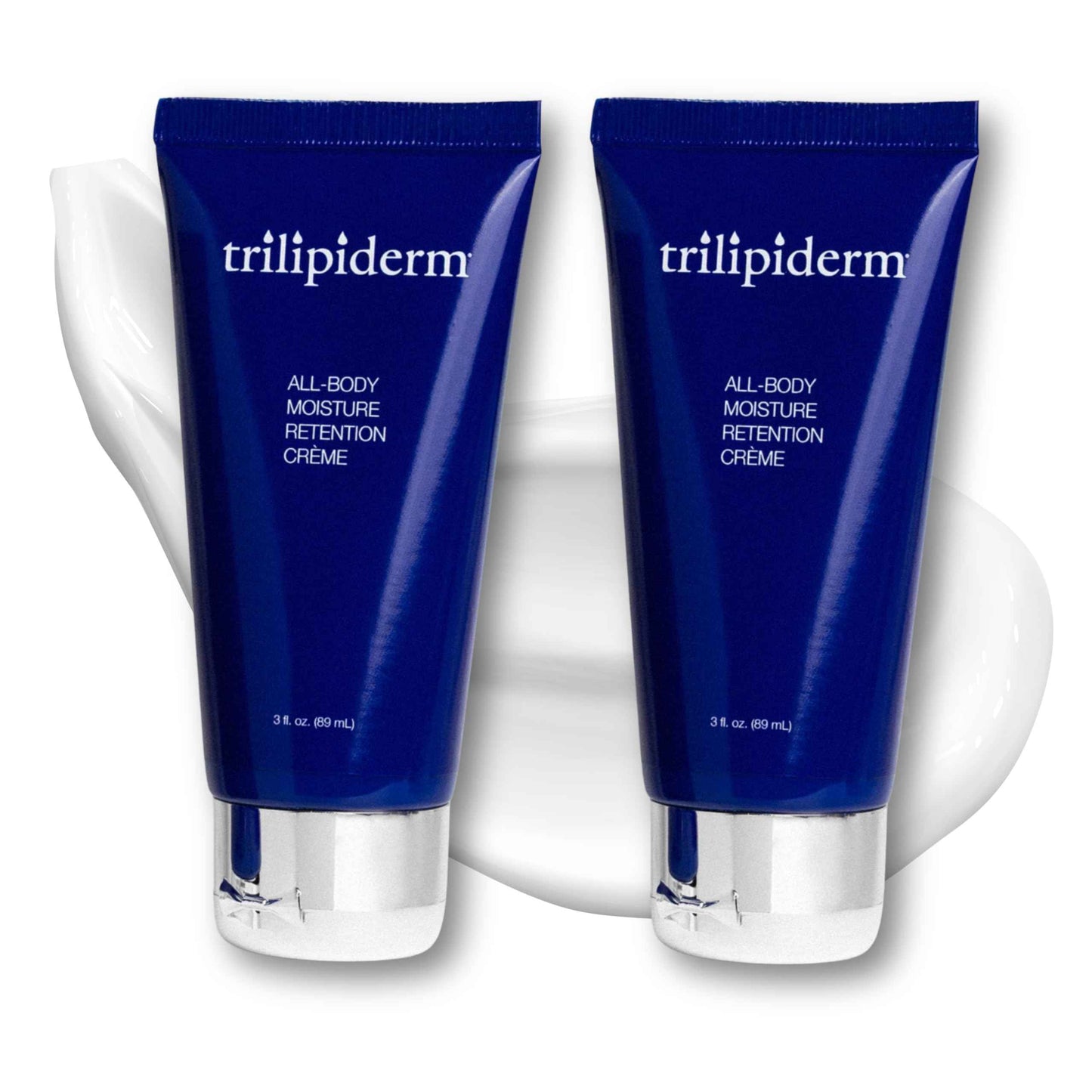 Trilipiderm All-Body Moisture Retention Crème – 2-PACK – Plant-Based All-Day Lightweight Hydration for Body and Face, Meadowfoam, Lipid Replacement, Travel-Size TSA-Approved 3 Ounce Tubes