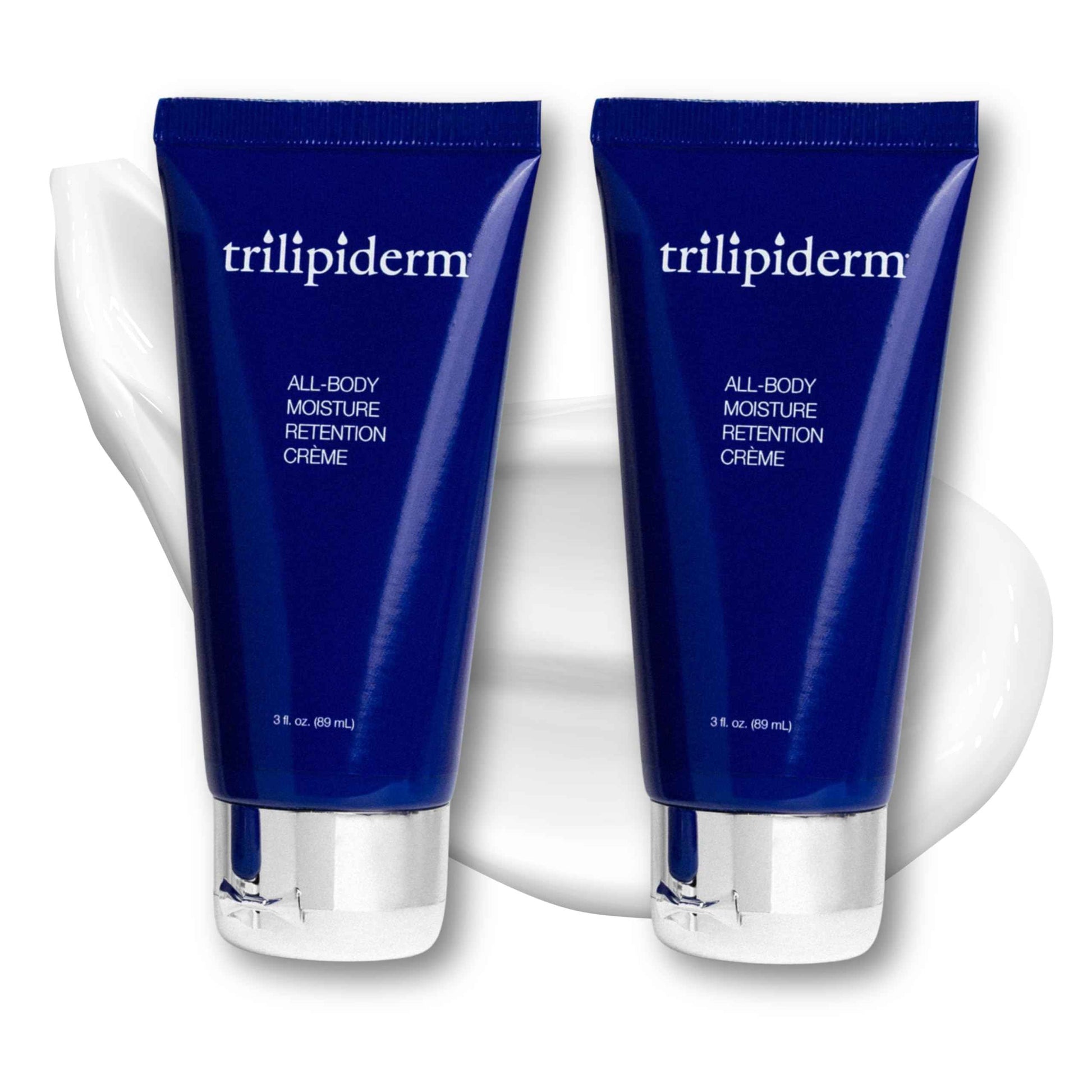 Trilipiderm All-Body Moisture Retention Crème – 2-PACK – Plant-Based All-Day Lightweight Hydration for Body and Face, Meadowfoam, Lipid Replacement, Travel-Size TSA-Approved 3 Ounce Tubes