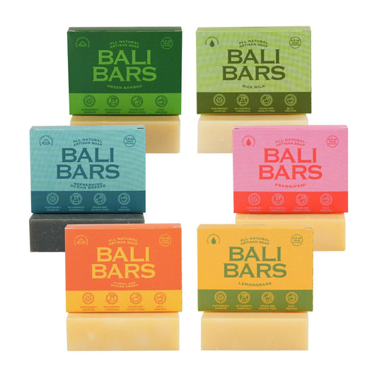 Bali Bars Natural Soap Bar For Men and Women Dry Sensitive Skin - Vegan Handmade Artisan All Natural Soap For Face, Hand And Body, Variety Scents of 6pcs (4.5oz Each Bars) Cold Process, Gift Set