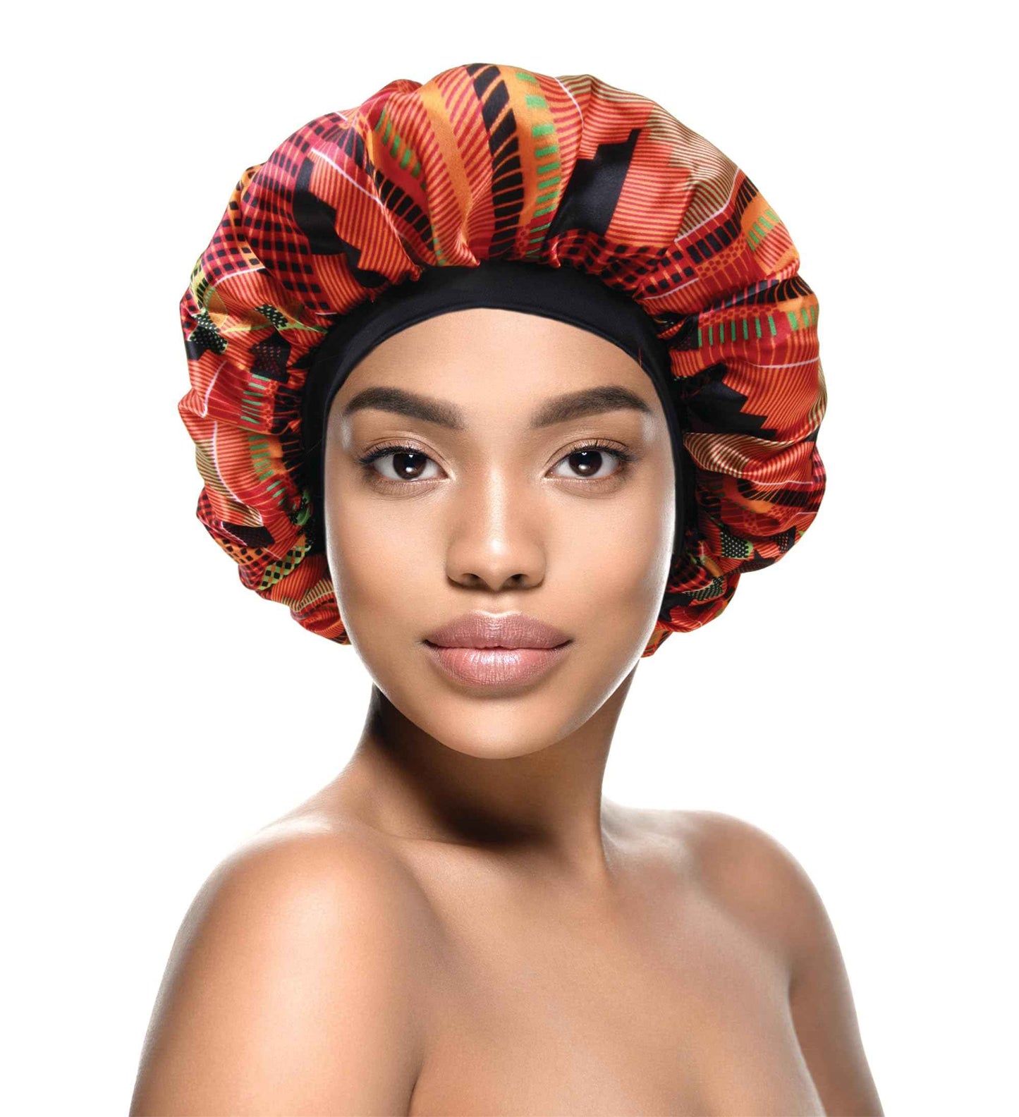 DONNA Fashion Satin Sleep Cap Bonnet for Women, Hair Shower Cap, Sleeping Hat, 1PC Ankara Pattern Multi Color