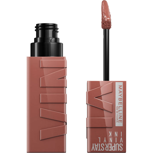 Maybelline Super Stay Vinyl Ink Longwear No-Budge Liquid Lipcolor Makeup, Highly Pigmented Color and Instant Shine, Punchy, Nude Lipstick, 0.14 fl oz, 1 Count