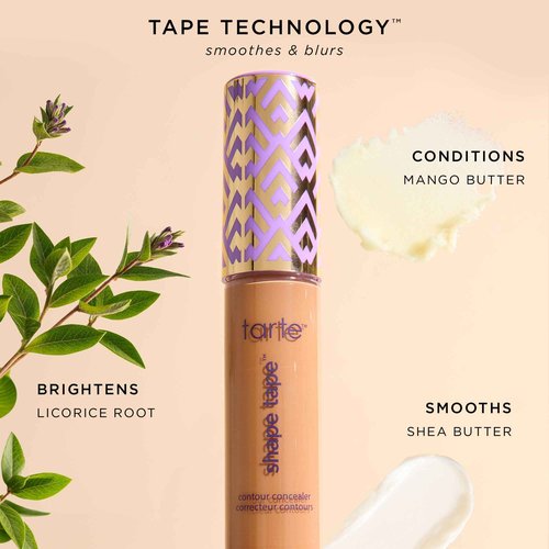 tarte shape tape concealer – Full Size-Coverage, Matte Finish for Under Eye, Dark Circles, Fine Lines, Redness & Discoloration, Longwear, Dermatologist-Tested, Vegan, Cruelty-Free