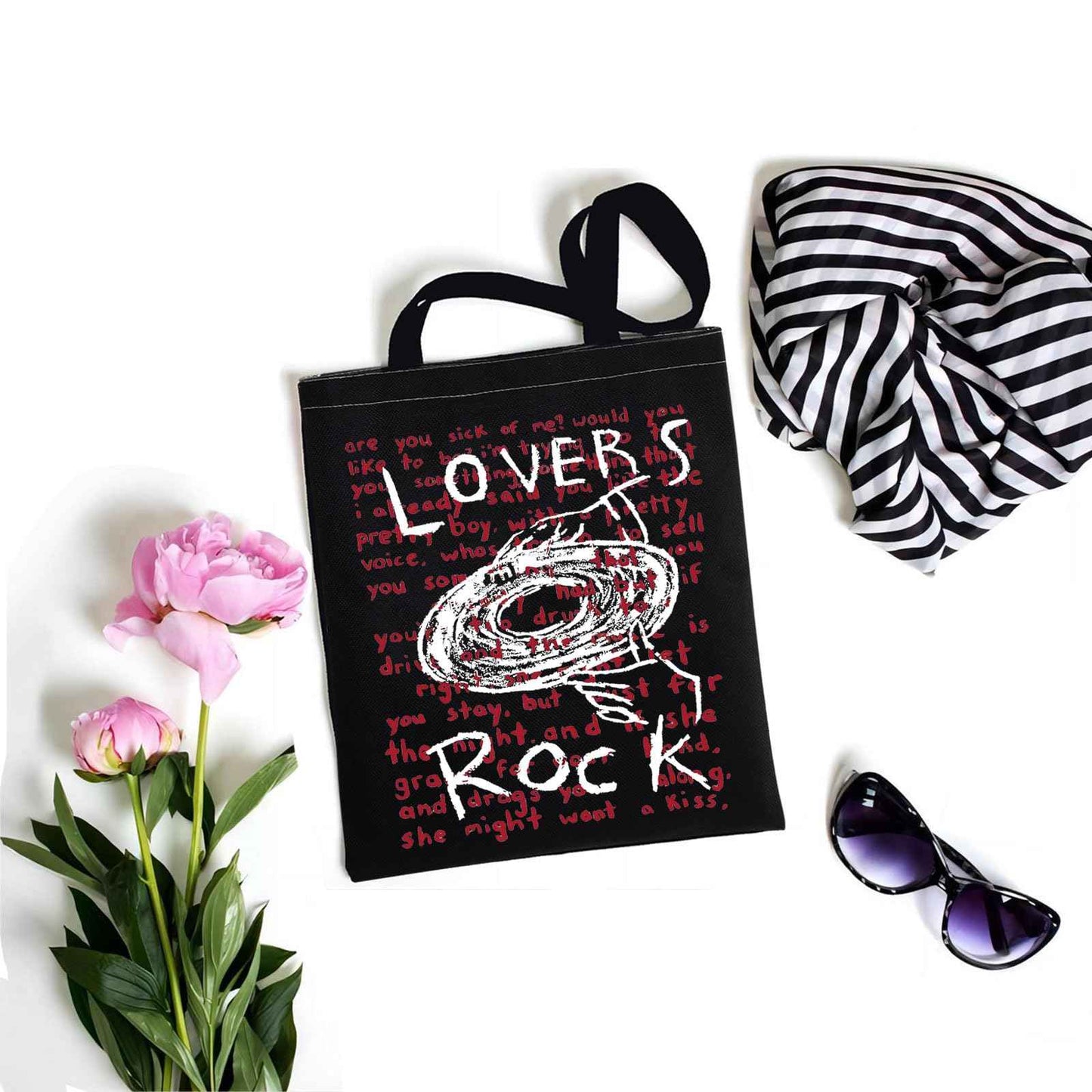 TV Girl Band Merch TV Girls Lovers Rock Inspired Canvas Bag TV Girl Gift Music Merchandise For Canvas Bag (Lovers Rock BK)
