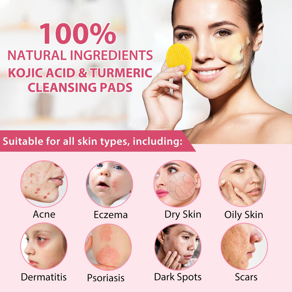 Turmeric Cleansing Pads for Dark Spots,Turmeric Cleansing Pads for face,Turmeric Face Scrub Pads,Turmeric Pads for Face Cleansing and Exfoliation (60 PCS)