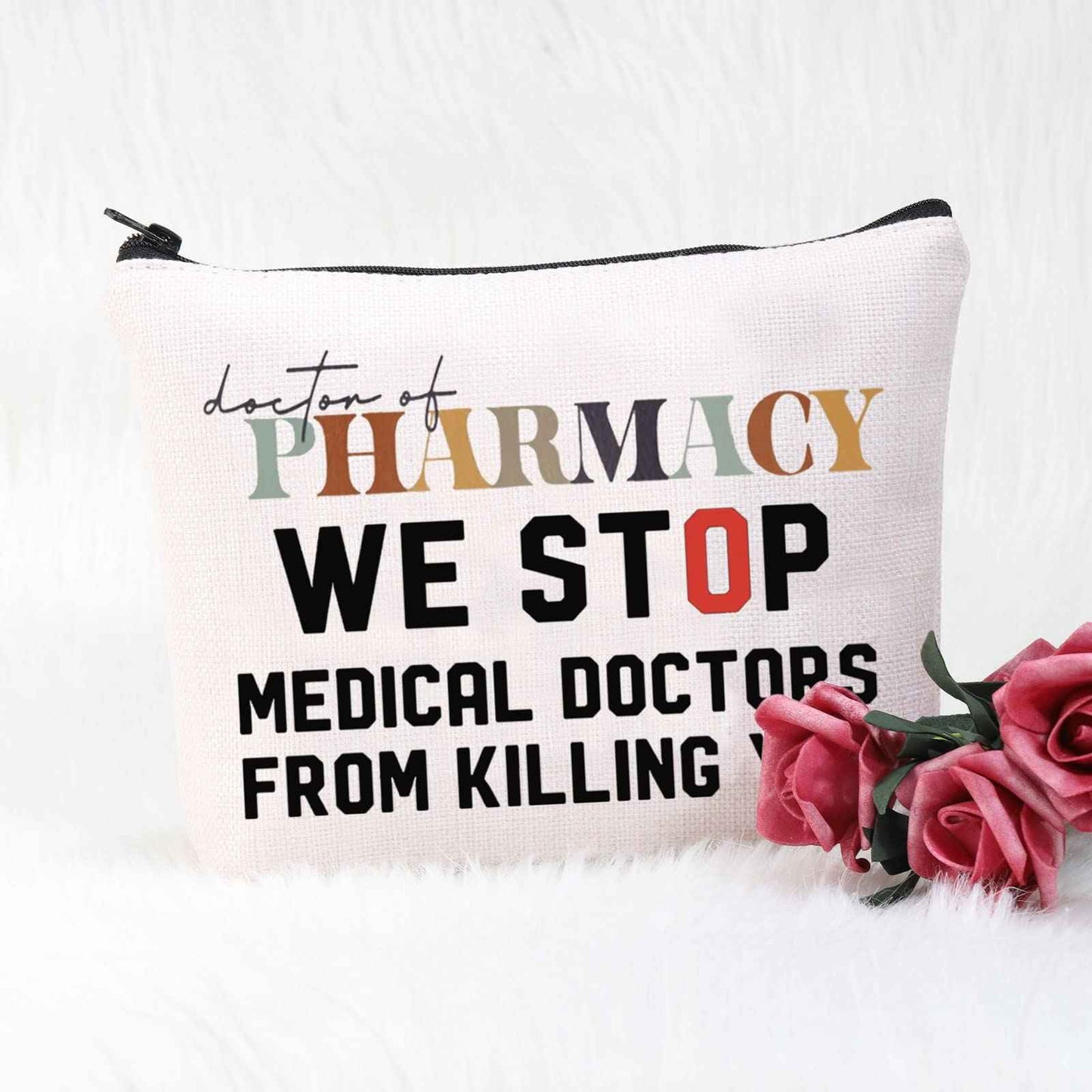 POFULL pharmacology Gift Pharmacy Tech Gift Doctor of Pharmacy Cosmetic Bag Pharmacist Gift (Doctor of Pharmacy bag)