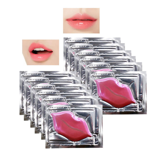 Jakuva 29PCS Gel Collagen Lip Mask,Crystal Lip Plumper Patches For Anti Wrinkle, Anti Chapped, Firms & Moisturizing,Sleeping Lip Mask, Rose Pink