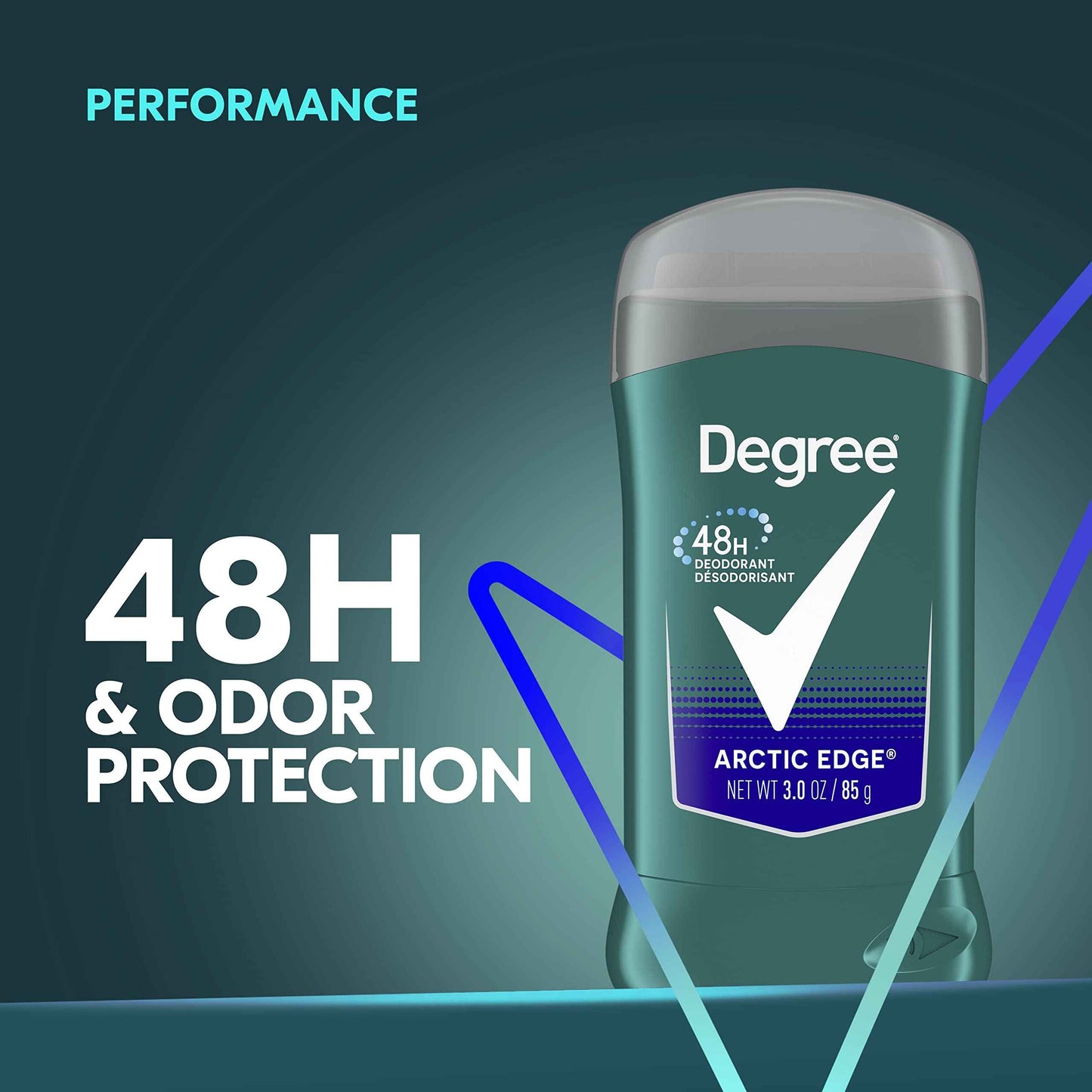 Degree Men Original Aluminum Free Deodorant for Men, 48-Hour Odor Protection, Arctic Edge 3 Ounce (Pack of 6)