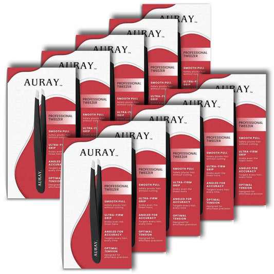 Eyebrow Tweezers Women Facial Hair, Stainless Steel Facial Hair Removal Precision Tweezer for Men & Women in Black, Slanted Tip Eyebrow Plucker for Easy Plucking, Professional Tweezers by AURAY (10)